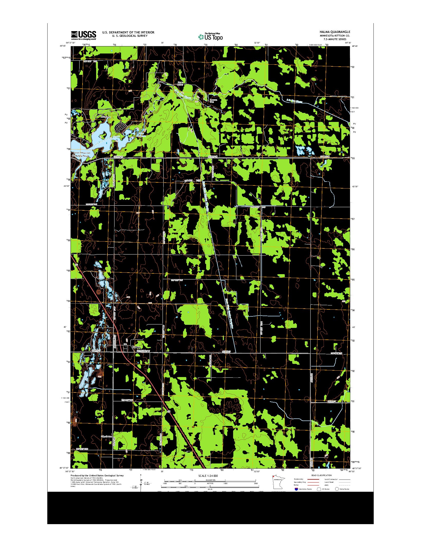 USGS US TOPO 7.5-MINUTE MAP FOR HALMA, MN 2013