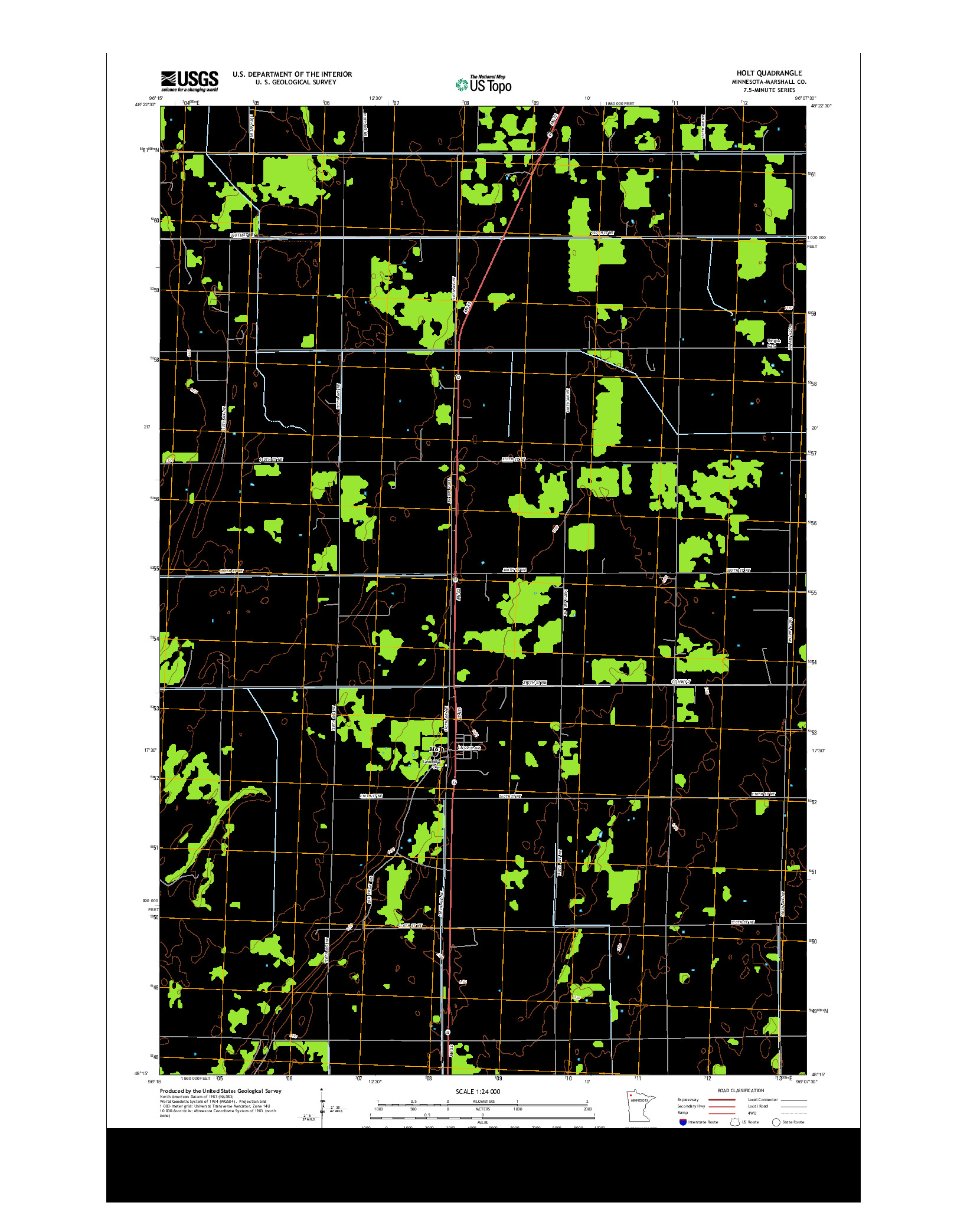 USGS US TOPO 7.5-MINUTE MAP FOR HOLT, MN 2013