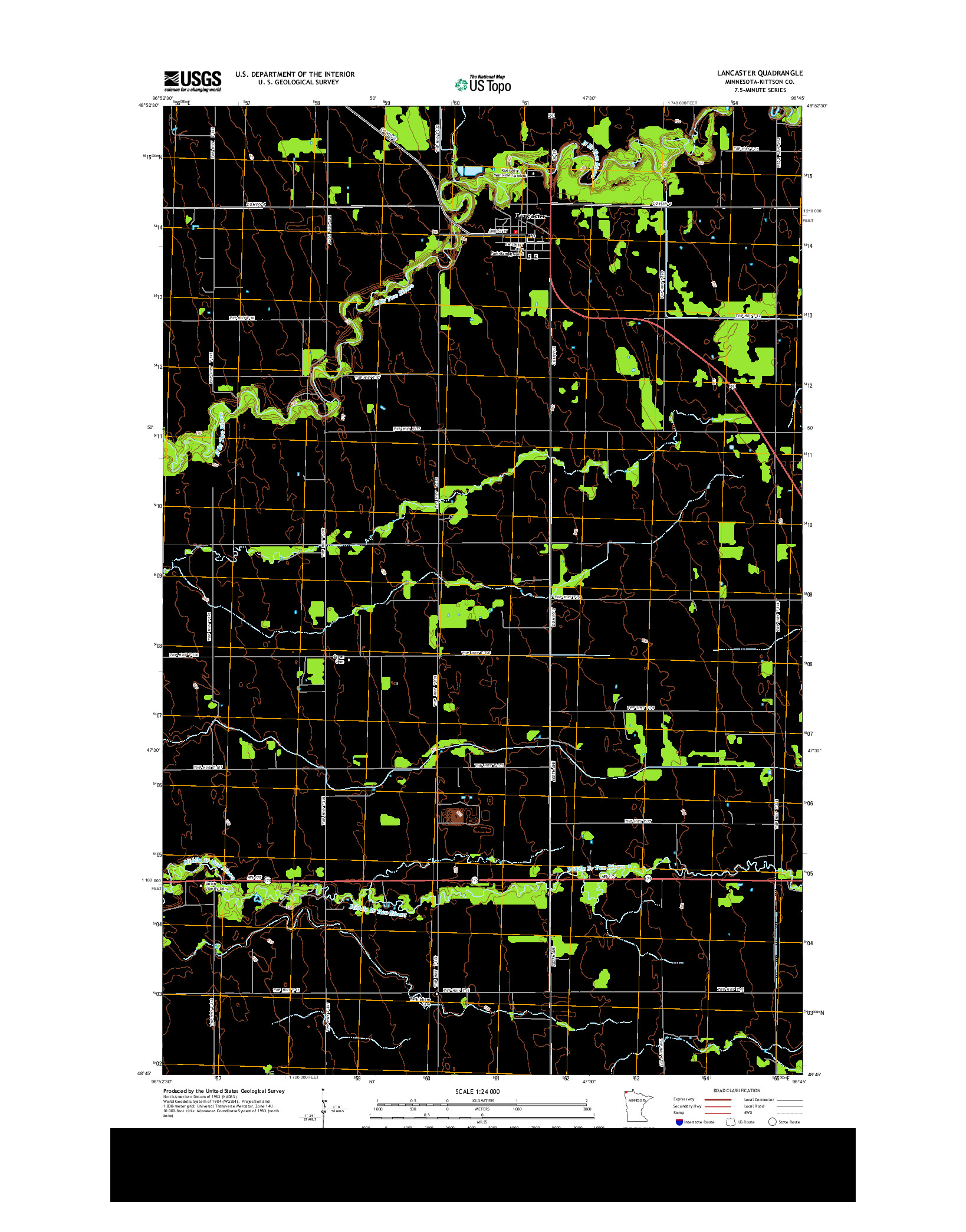 USGS US TOPO 7.5-MINUTE MAP FOR LANCASTER, MN 2013