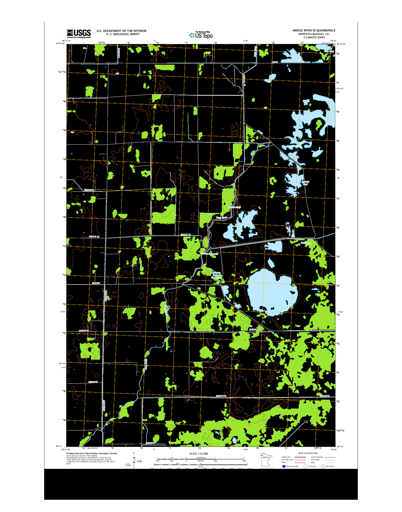 USGS US TOPO 7.5-MINUTE MAP FOR MIDDLE RIVER SE, MN 2013