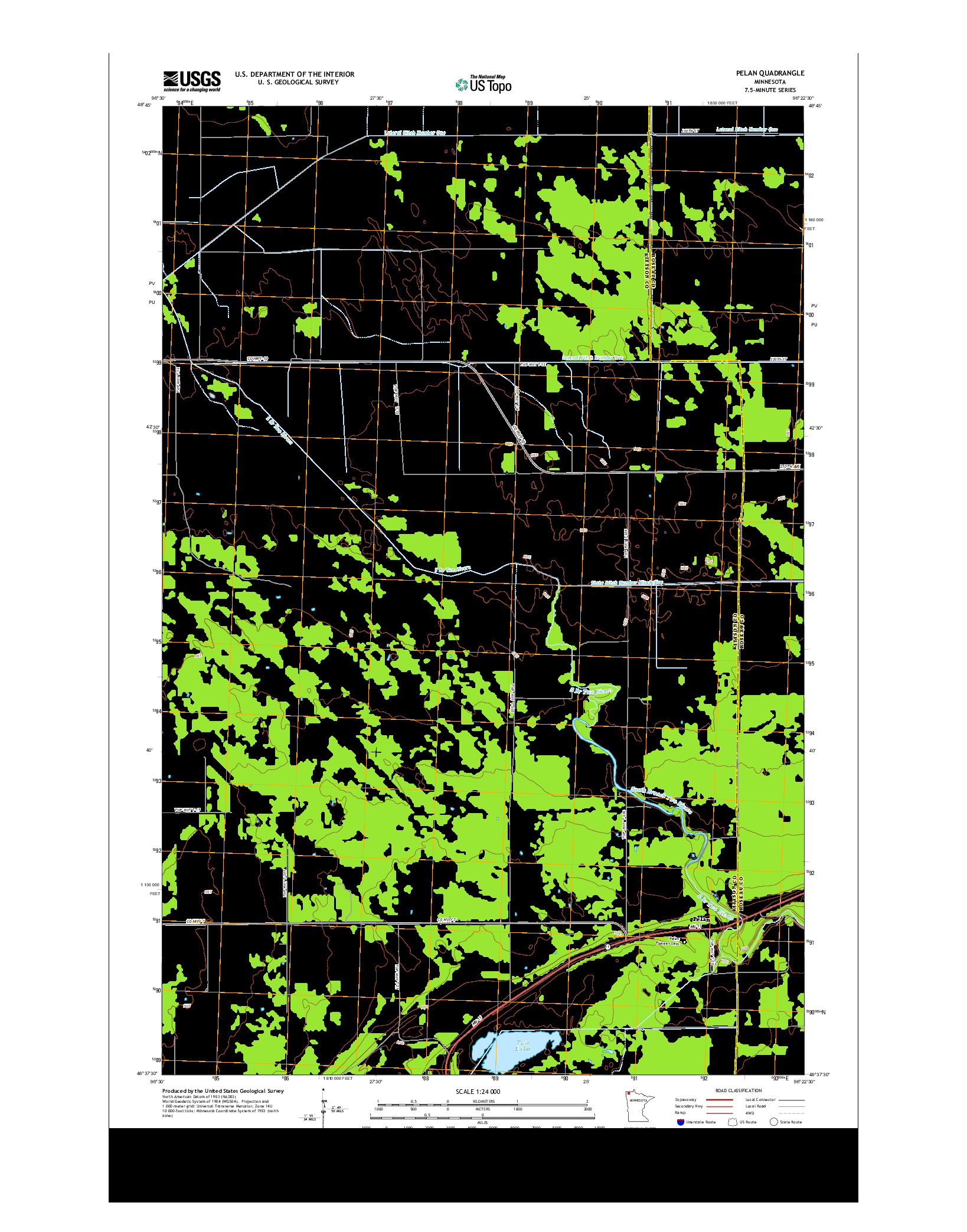 USGS US TOPO 7.5-MINUTE MAP FOR PELAN, MN 2013