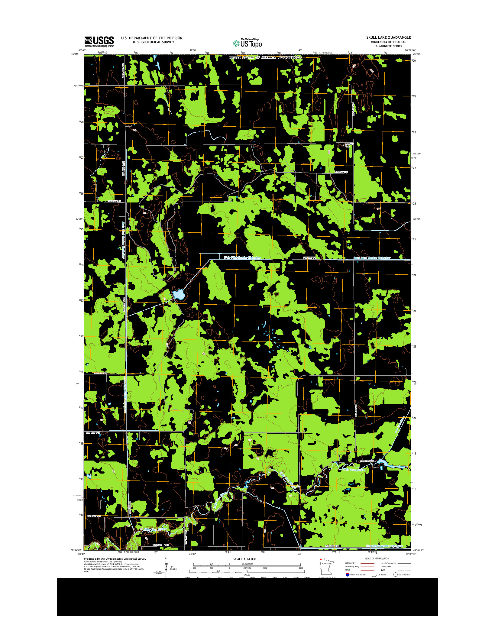 USGS US TOPO 7.5-MINUTE MAP FOR SKULL LAKE, MN 2013