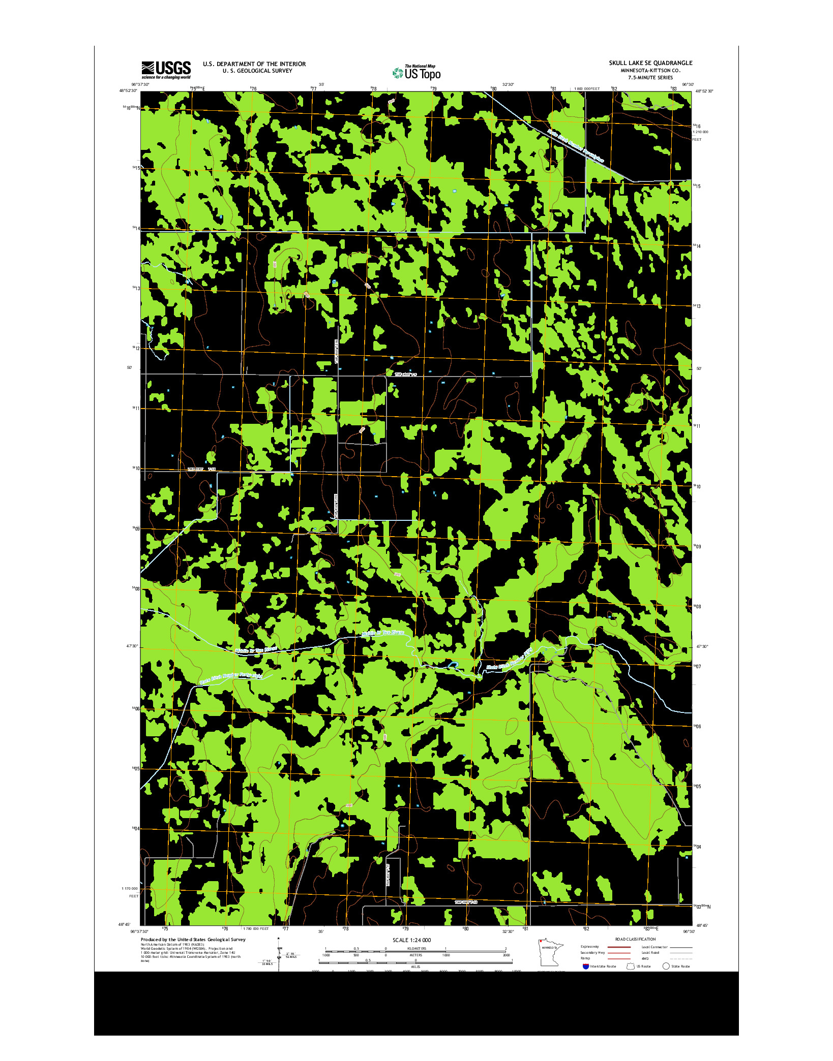 USGS US TOPO 7.5-MINUTE MAP FOR SKULL LAKE SE, MN 2013