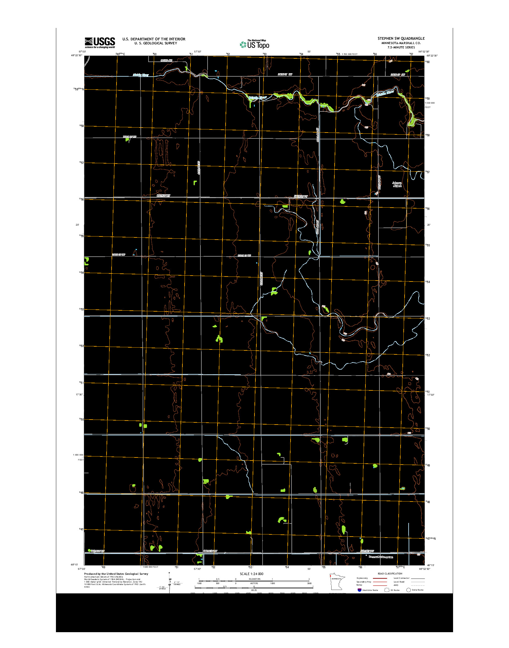 USGS US TOPO 7.5-MINUTE MAP FOR STEPHEN SW, MN 2013