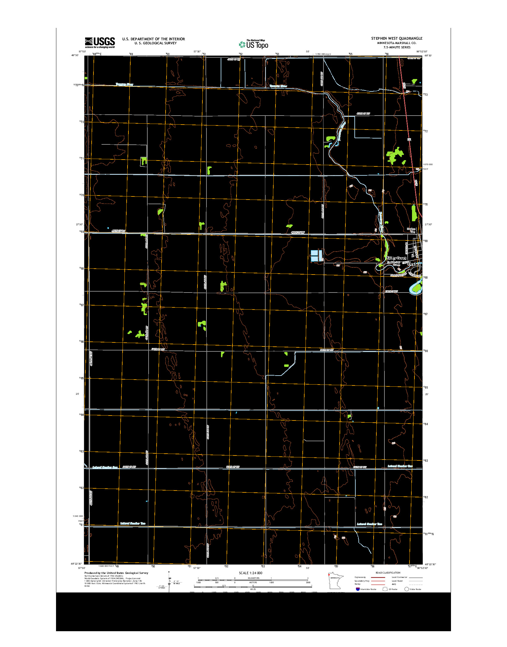 USGS US TOPO 7.5-MINUTE MAP FOR STEPHEN WEST, MN 2013