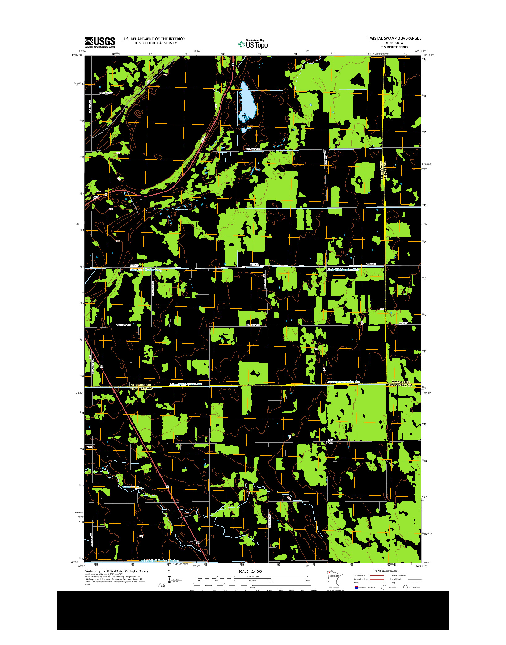 USGS US TOPO 7.5-MINUTE MAP FOR TWISTAL SWAMP, MN 2013