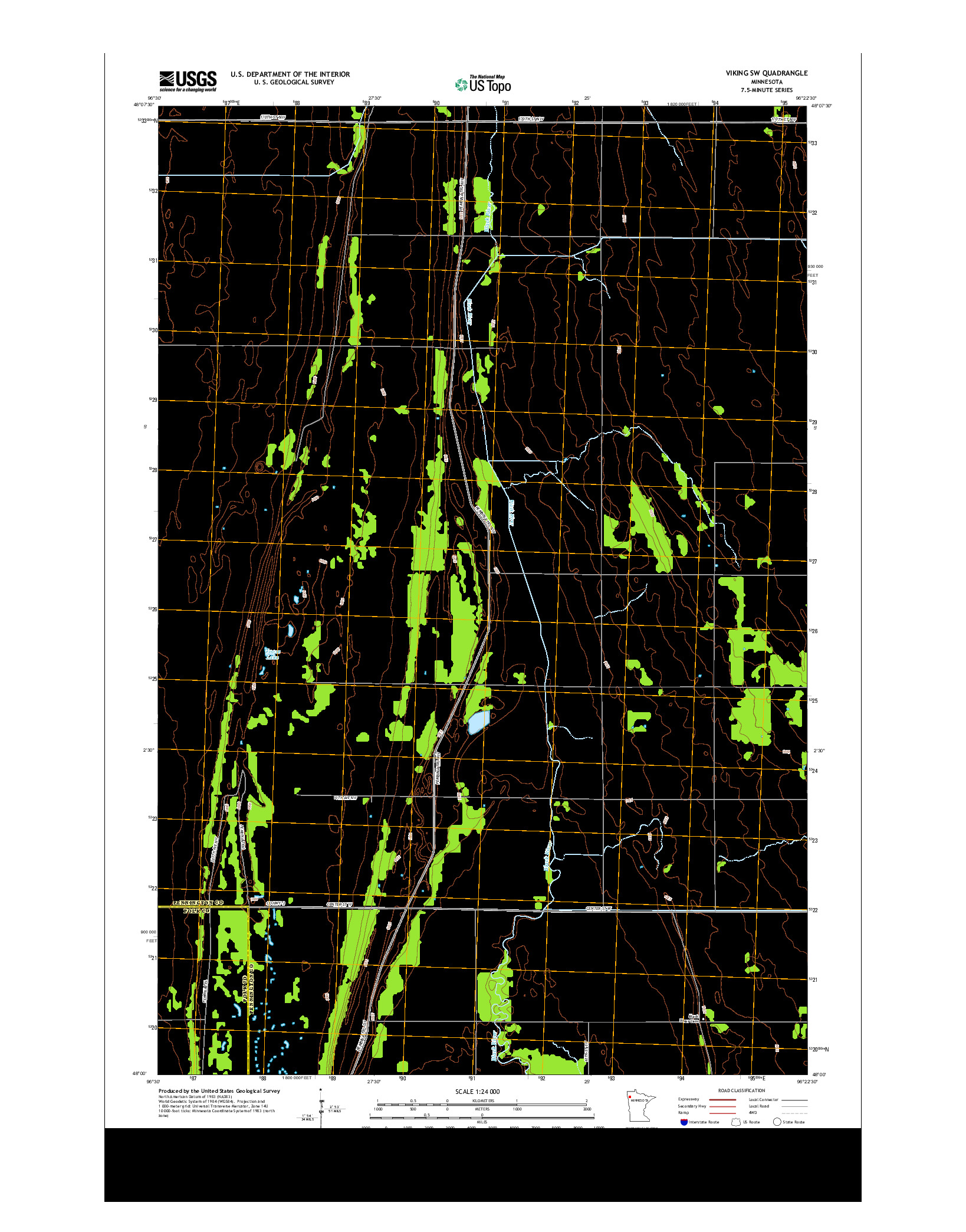 USGS US TOPO 7.5-MINUTE MAP FOR VIKING SW, MN 2013