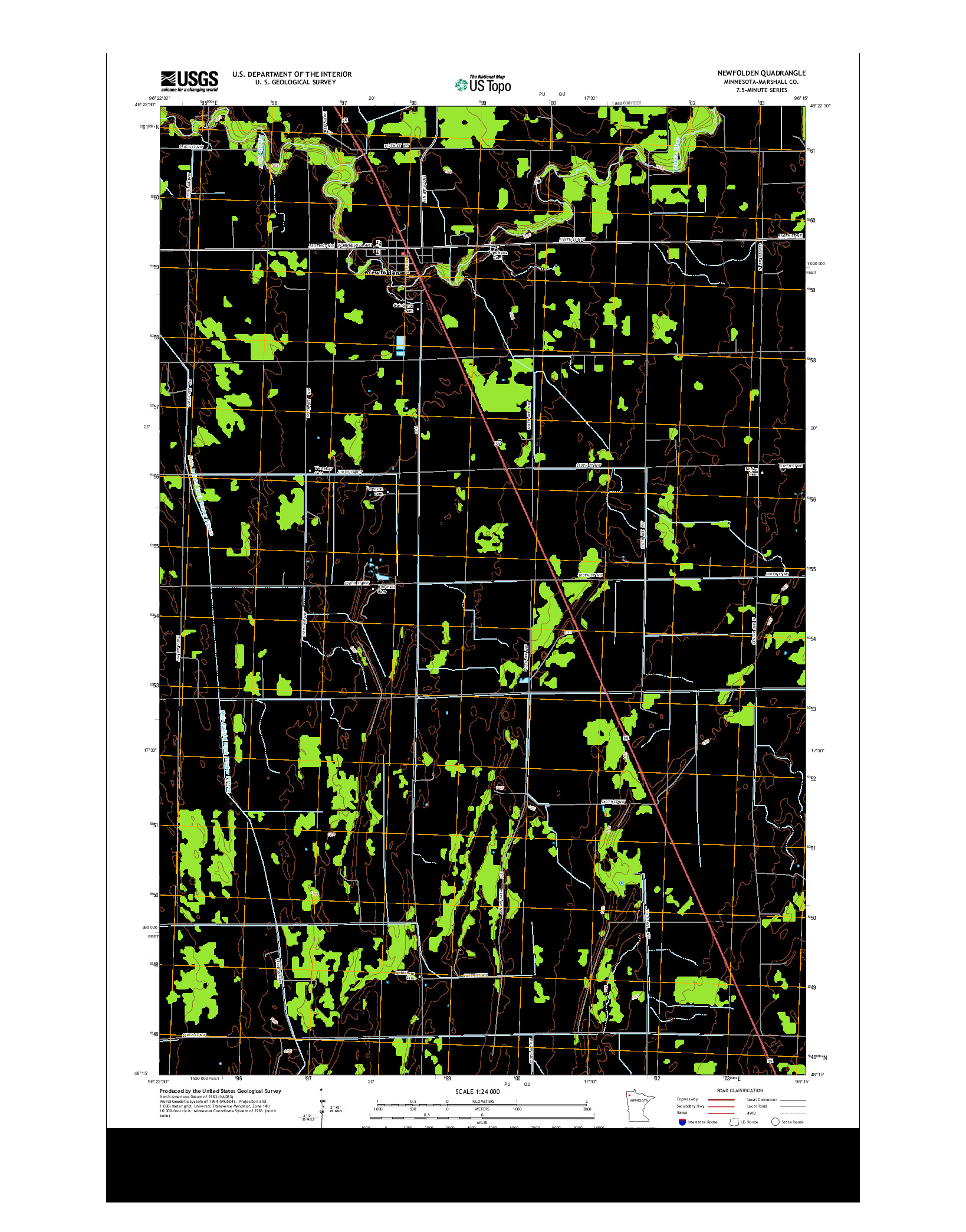 USGS US TOPO 7.5-MINUTE MAP FOR NEWFOLDEN, MN 2013