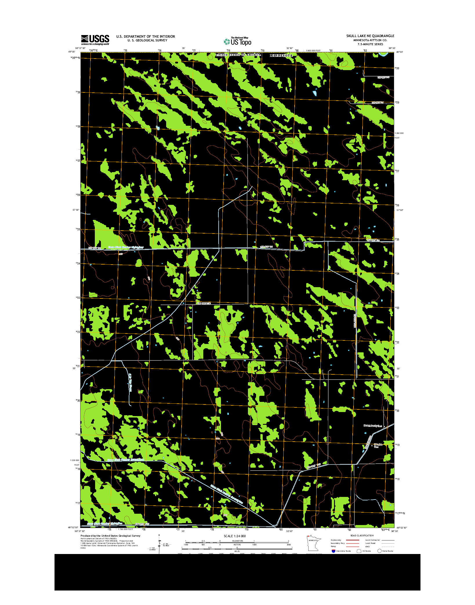 USGS US TOPO 7.5-MINUTE MAP FOR SKULL LAKE NE, MN 2013
