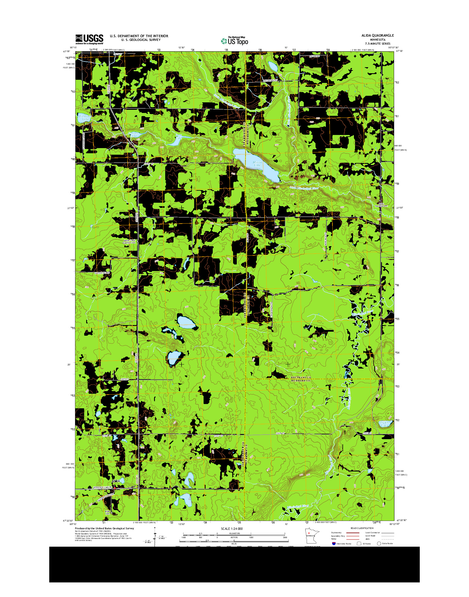 USGS US TOPO 7.5-MINUTE MAP FOR ALIDA, MN 2013