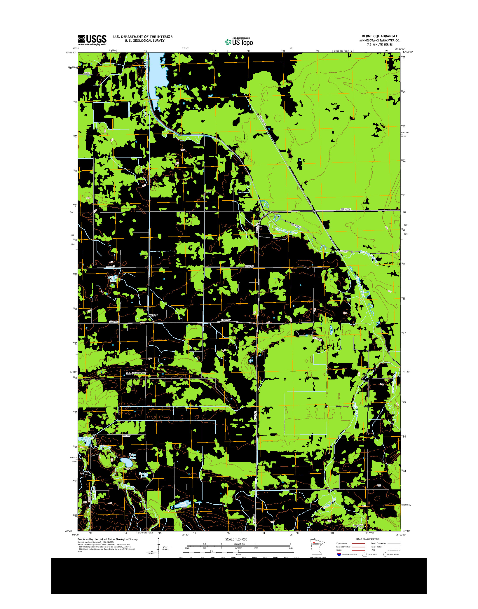 USGS US TOPO 7.5-MINUTE MAP FOR BERNER, MN 2013