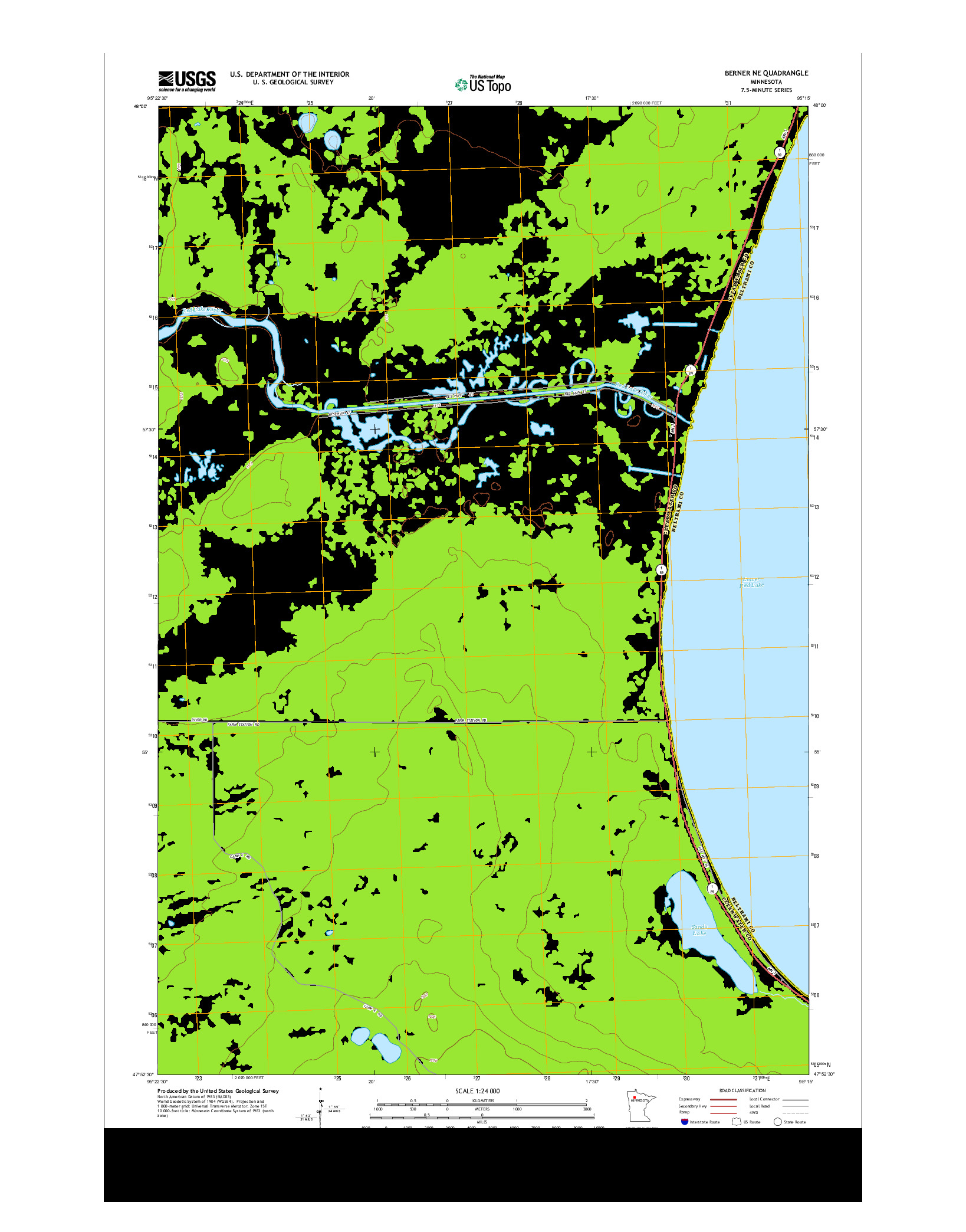 USGS US TOPO 7.5-MINUTE MAP FOR BERNER NE, MN 2013