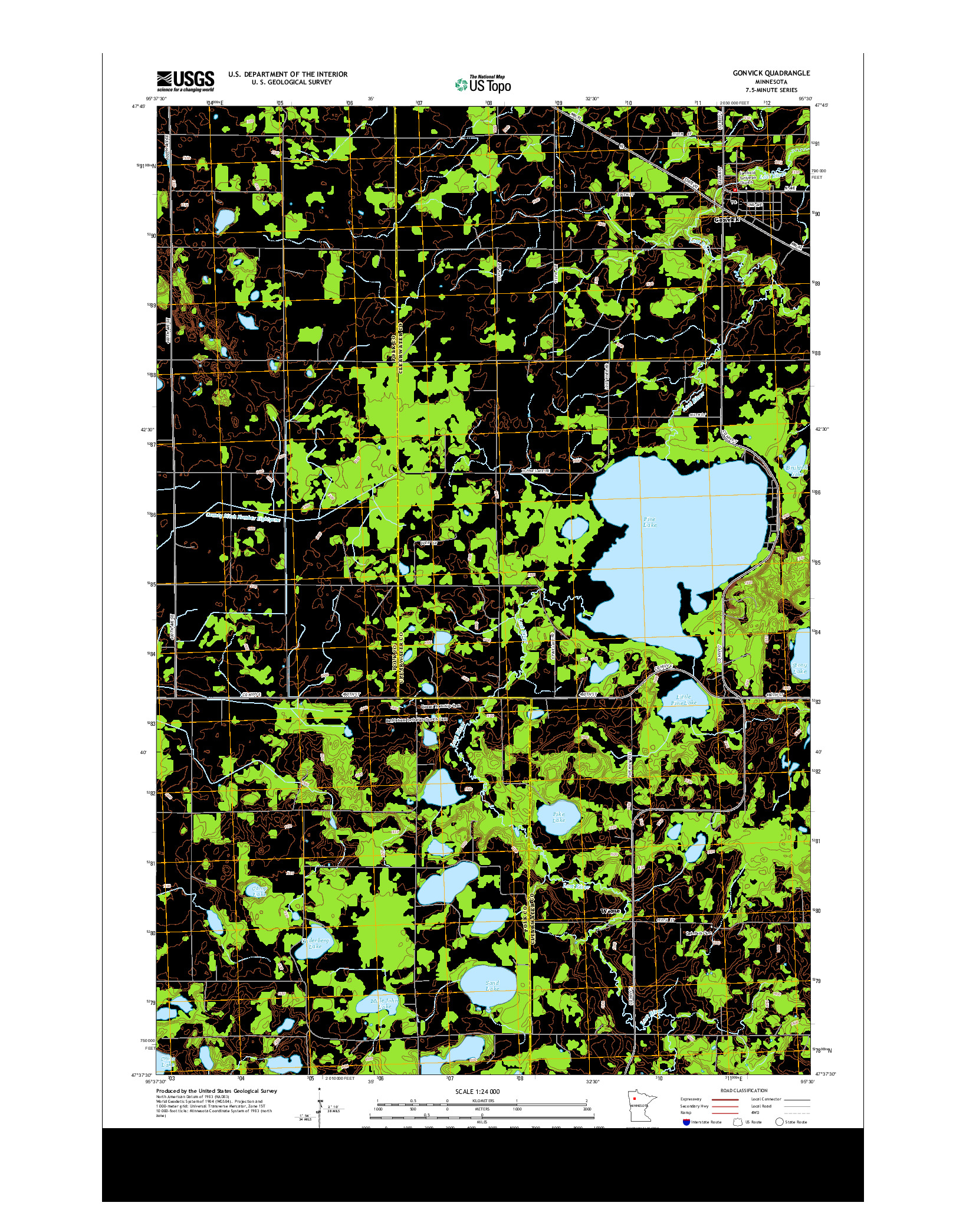 USGS US TOPO 7.5-MINUTE MAP FOR GONVICK, MN 2013