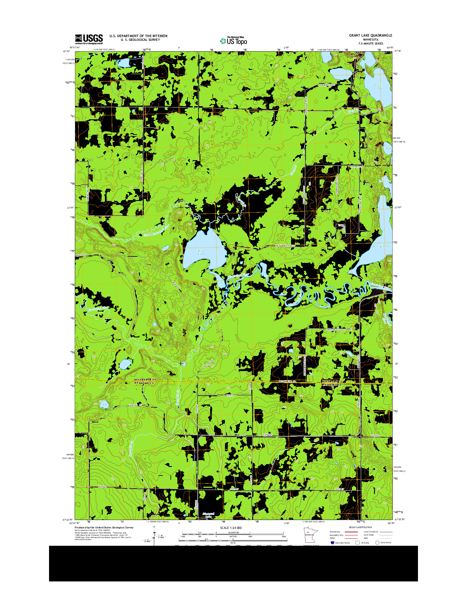 USGS US TOPO 7.5-MINUTE MAP FOR GRANT LAKE, MN 2013