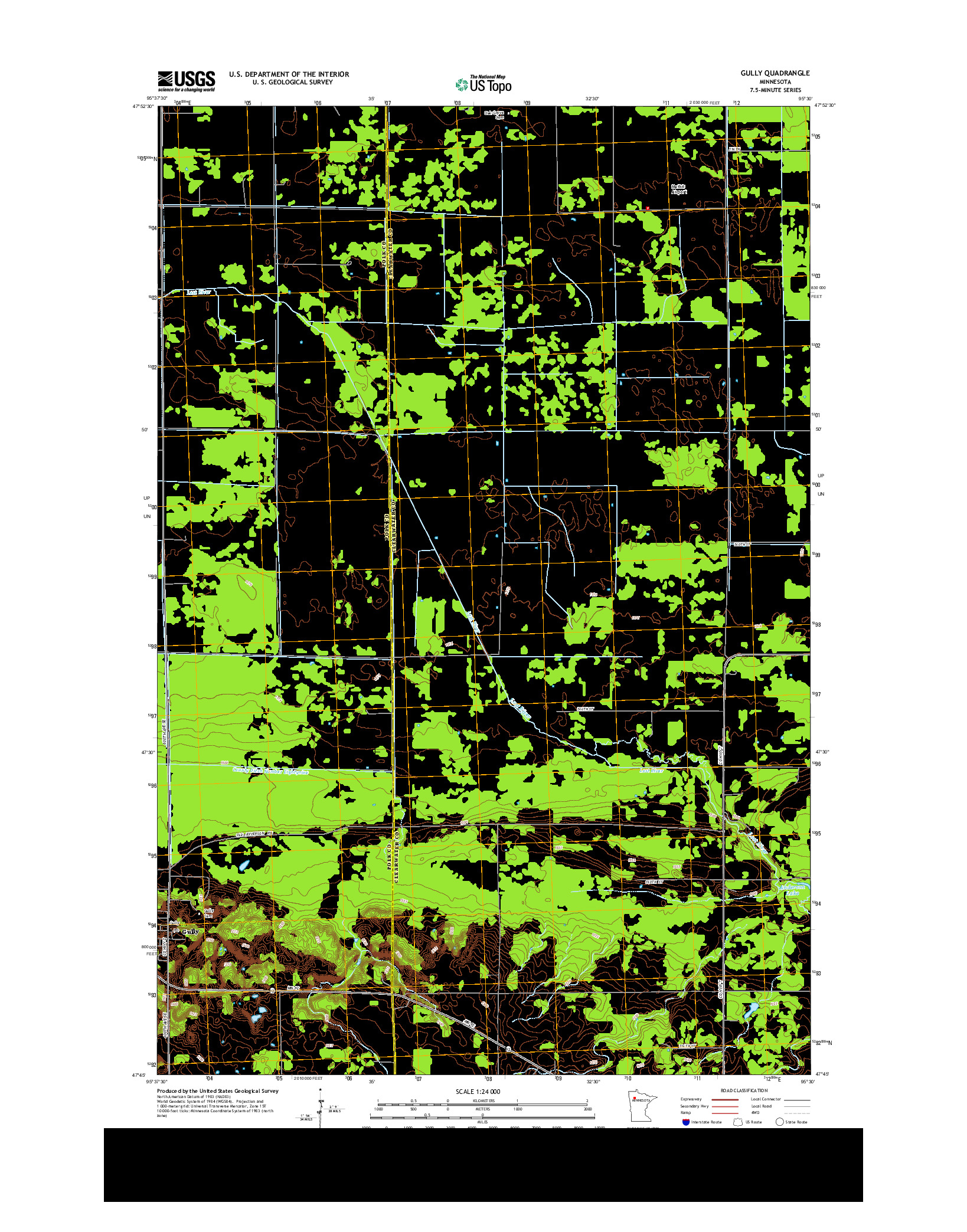 USGS US TOPO 7.5-MINUTE MAP FOR GULLY, MN 2013