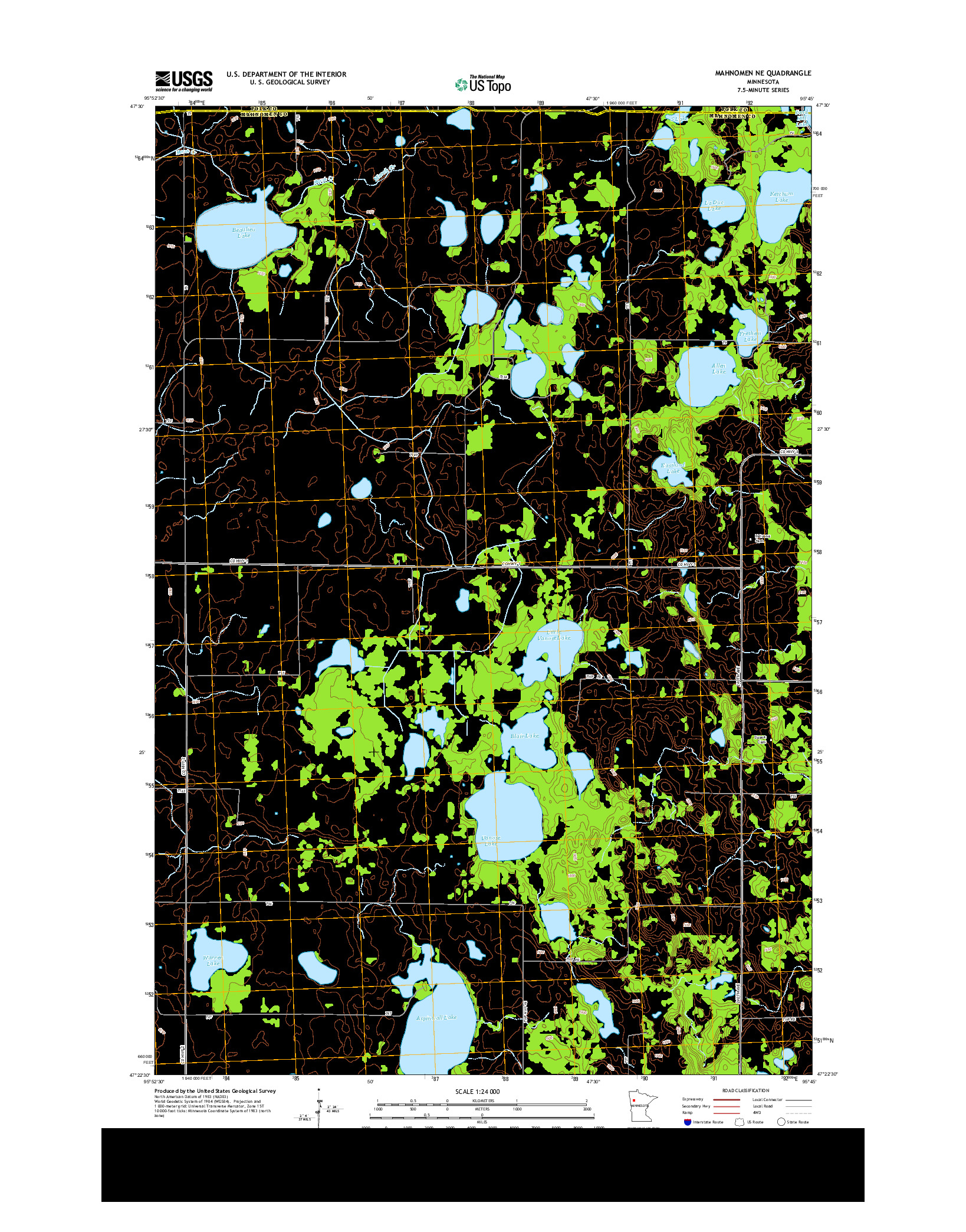 USGS US TOPO 7.5-MINUTE MAP FOR MAHNOMEN NE, MN 2013