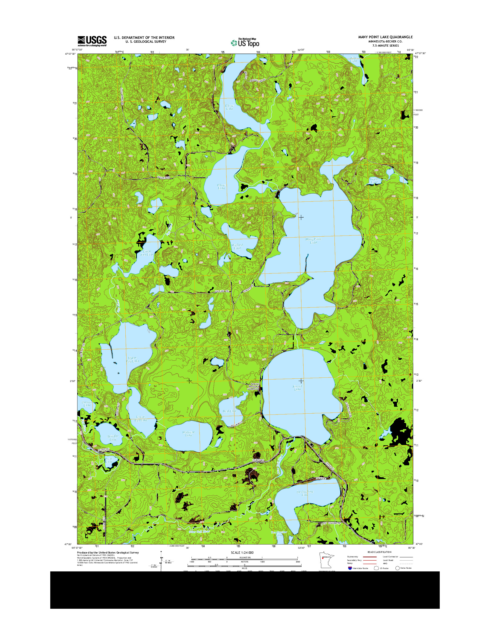 USGS US TOPO 7.5-MINUTE MAP FOR MANY POINT LAKE, MN 2013