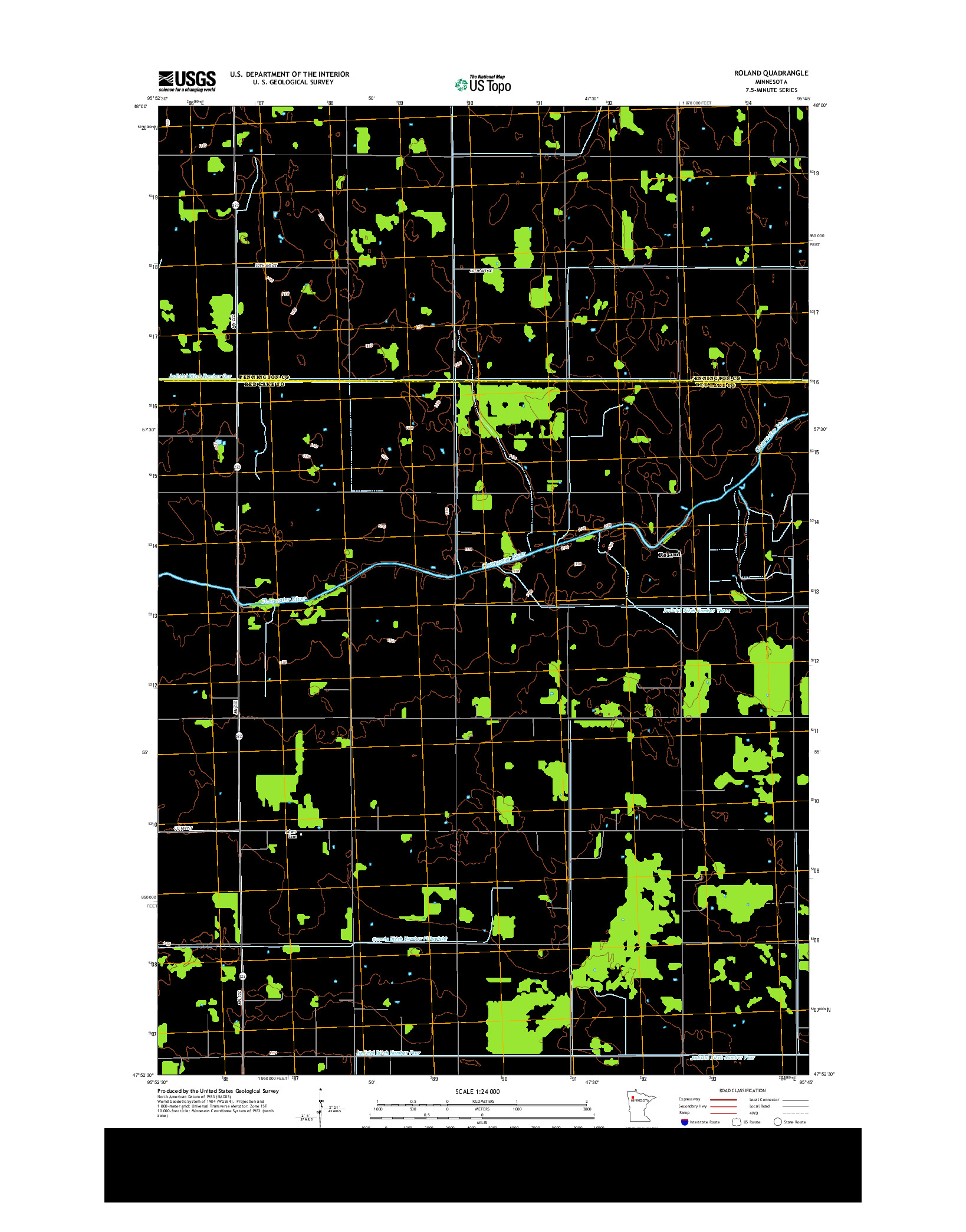 USGS US TOPO 7.5-MINUTE MAP FOR ROLAND, MN 2013