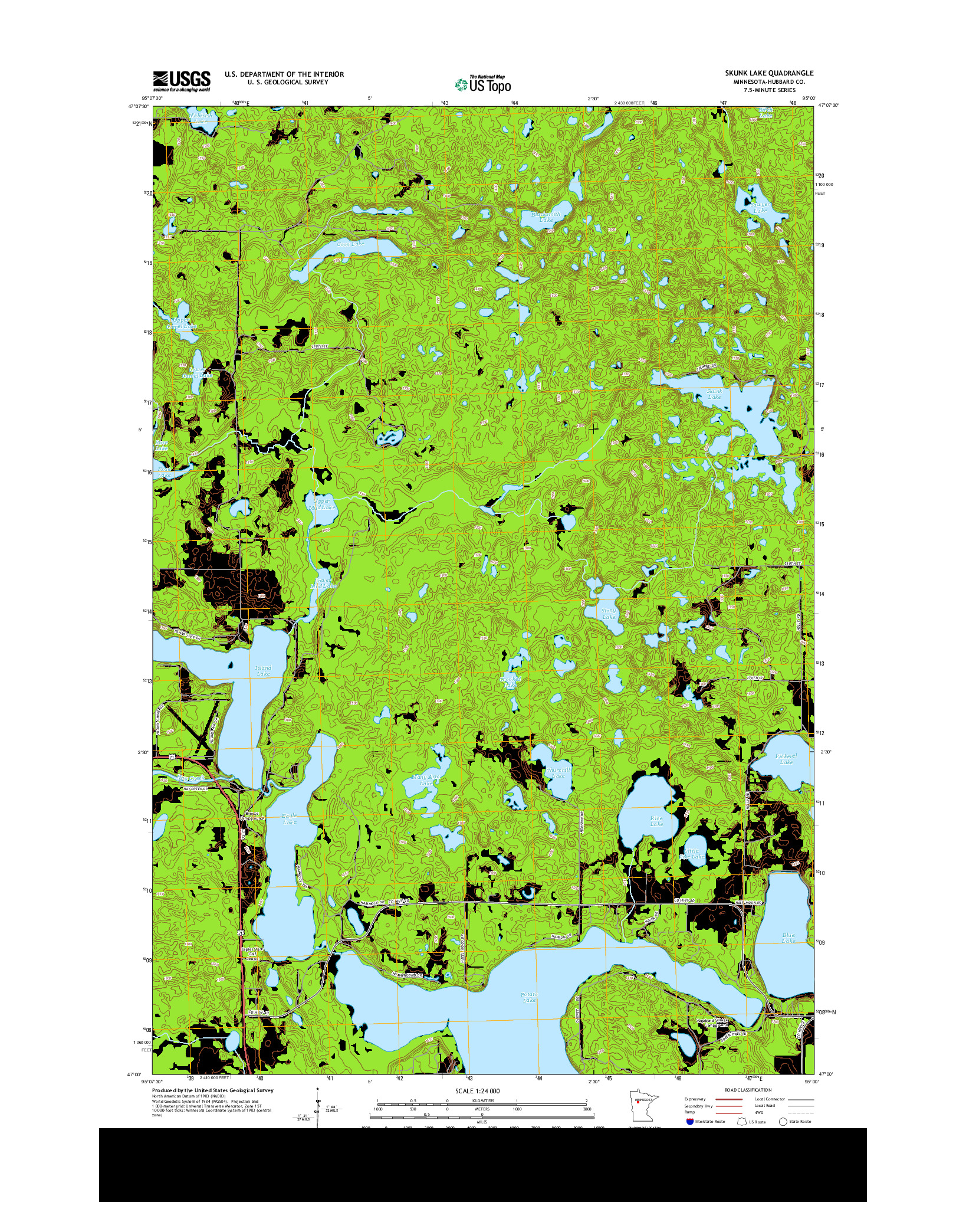 USGS US TOPO 7.5-MINUTE MAP FOR SKUNK LAKE, MN 2013