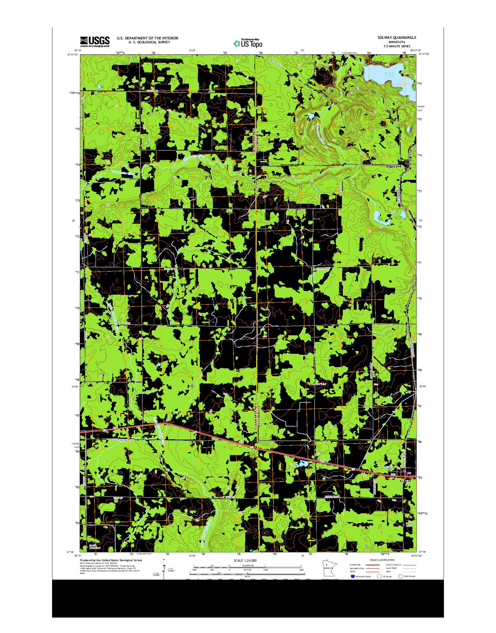 USGS US TOPO 7.5-MINUTE MAP FOR SOLWAY, MN 2013