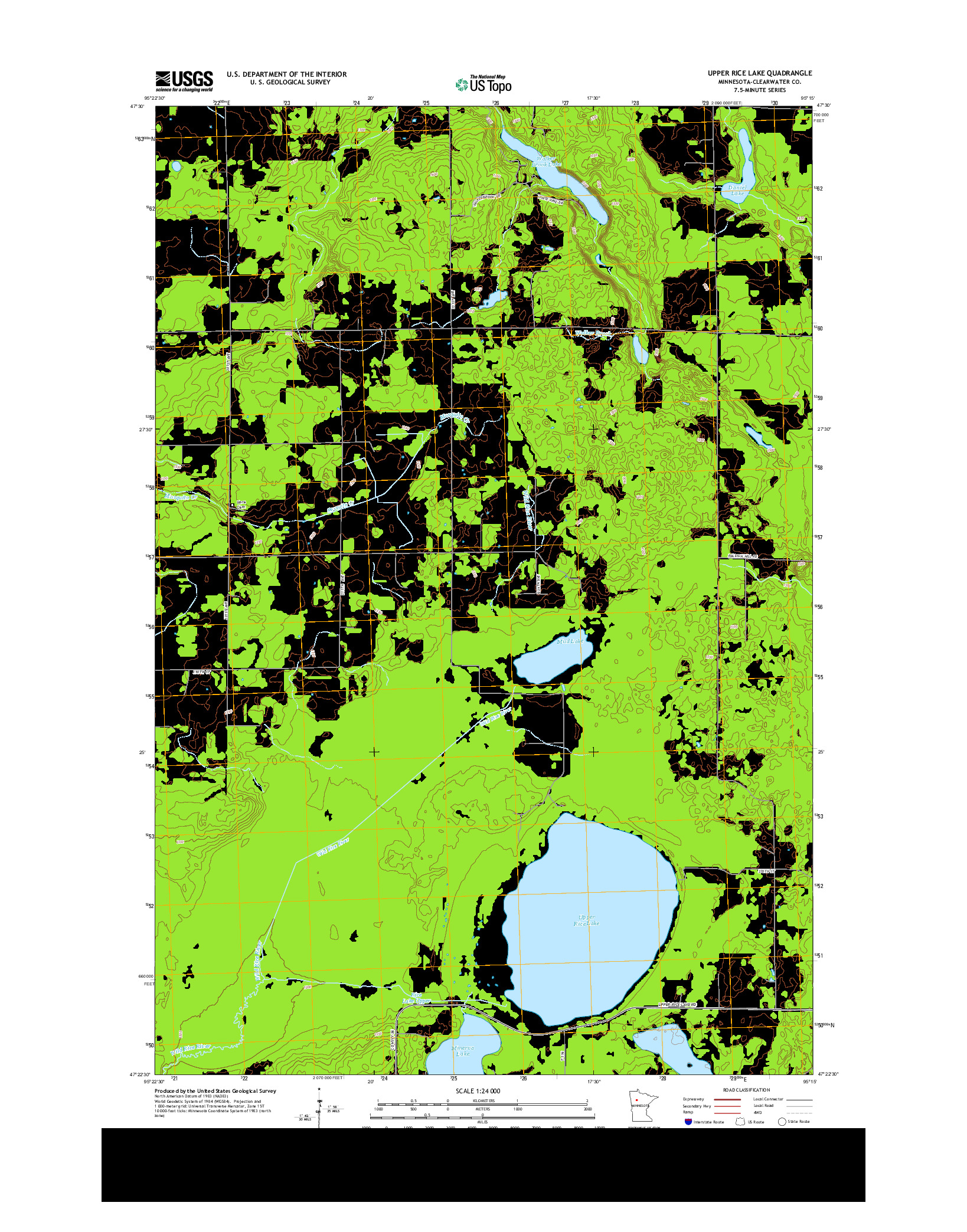 USGS US TOPO 7.5-MINUTE MAP FOR UPPER RICE LAKE, MN 2013
