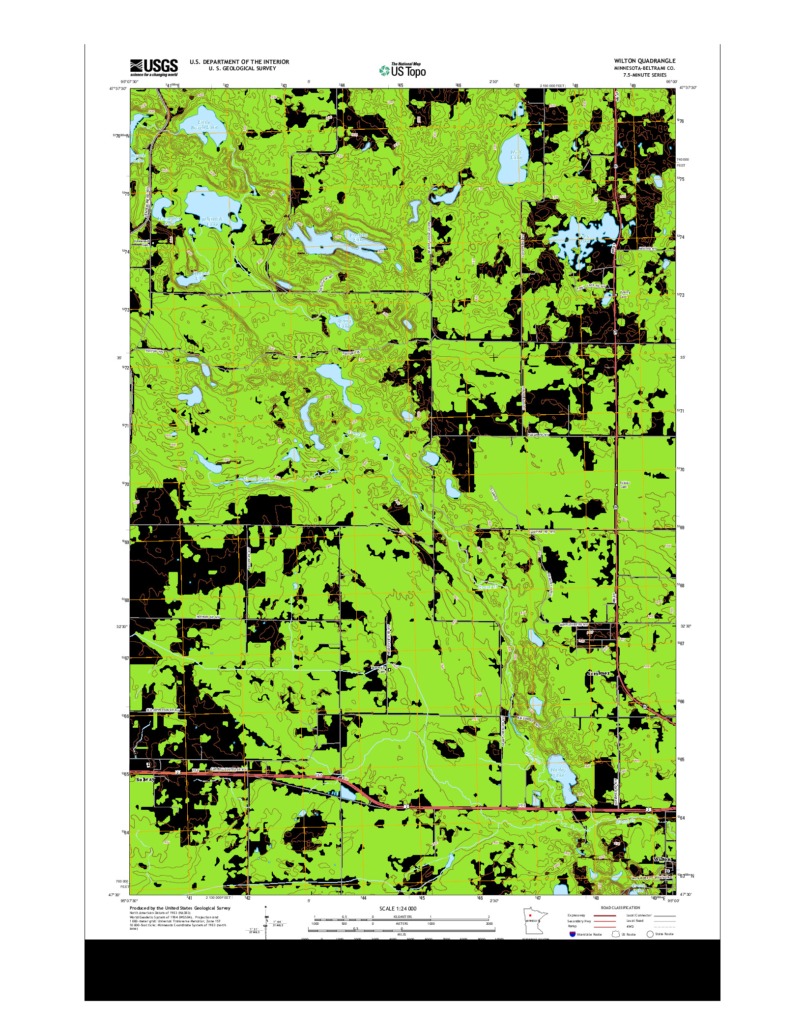 USGS US TOPO 7.5-MINUTE MAP FOR WILTON, MN 2013