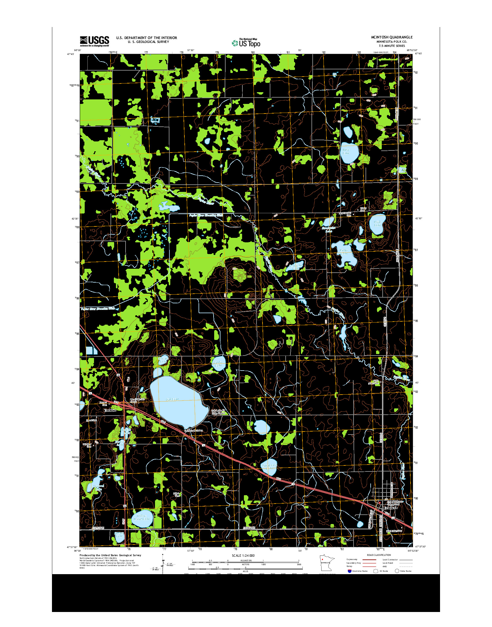 USGS US TOPO 7.5-MINUTE MAP FOR MCINTOSH, MN 2013