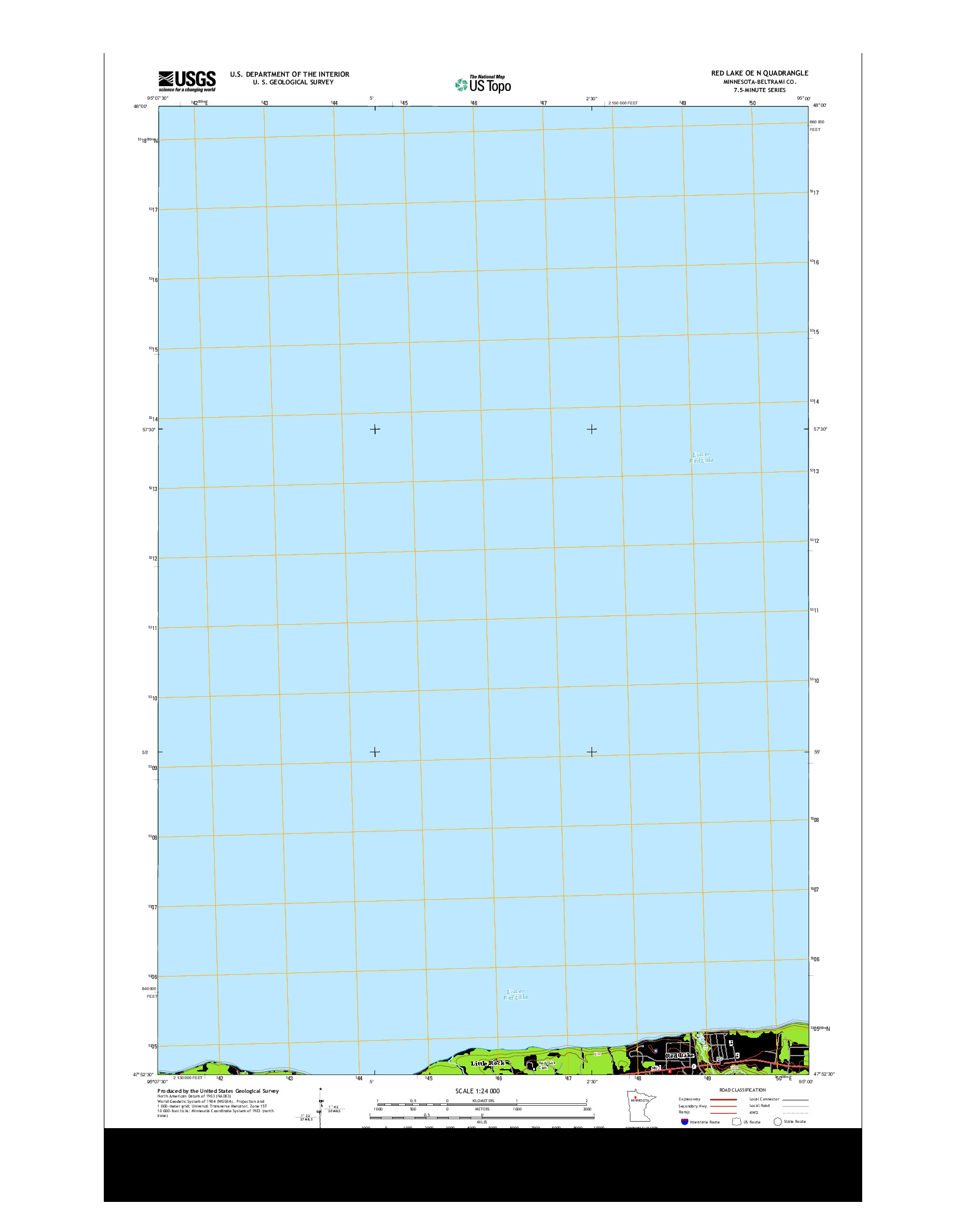 USGS US TOPO 7.5-MINUTE MAP FOR RED LAKE OE N, MN 2013