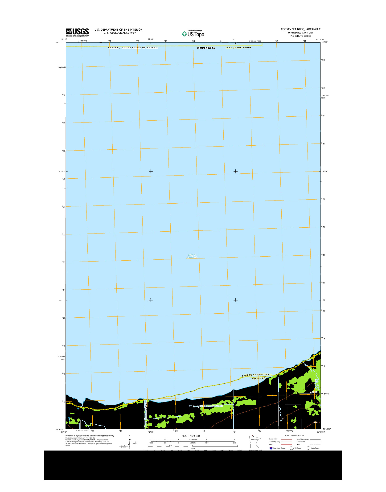 USGS US TOPO 7.5-MINUTE MAP FOR ROOSEVELT NW, MN-MB 2013