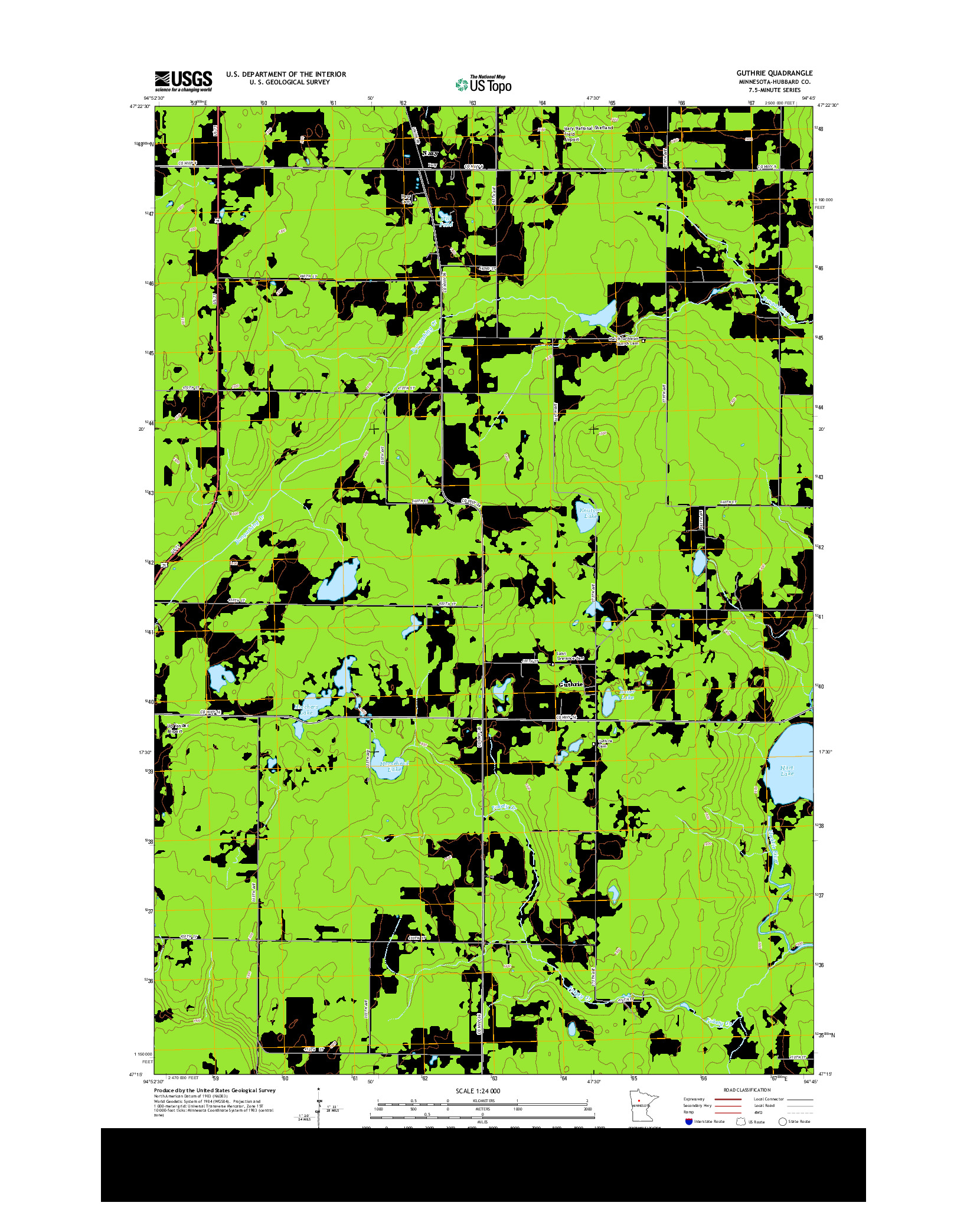 USGS US TOPO 7.5-MINUTE MAP FOR GUTHRIE, MN 2013