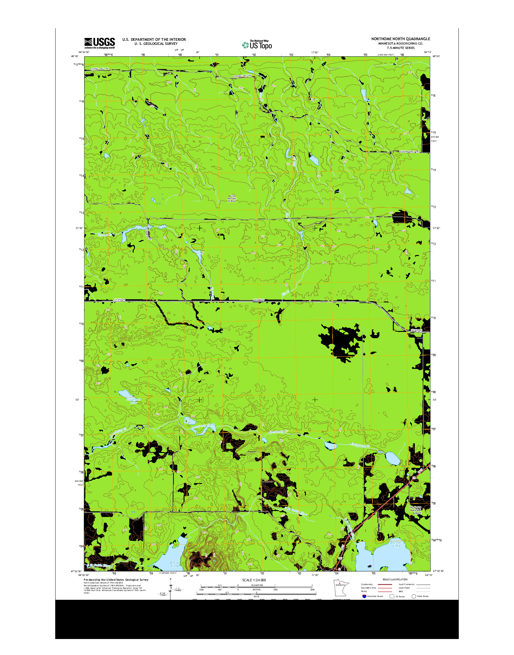 USGS US TOPO 7.5-MINUTE MAP FOR NORTHOME NORTH, MN 2013