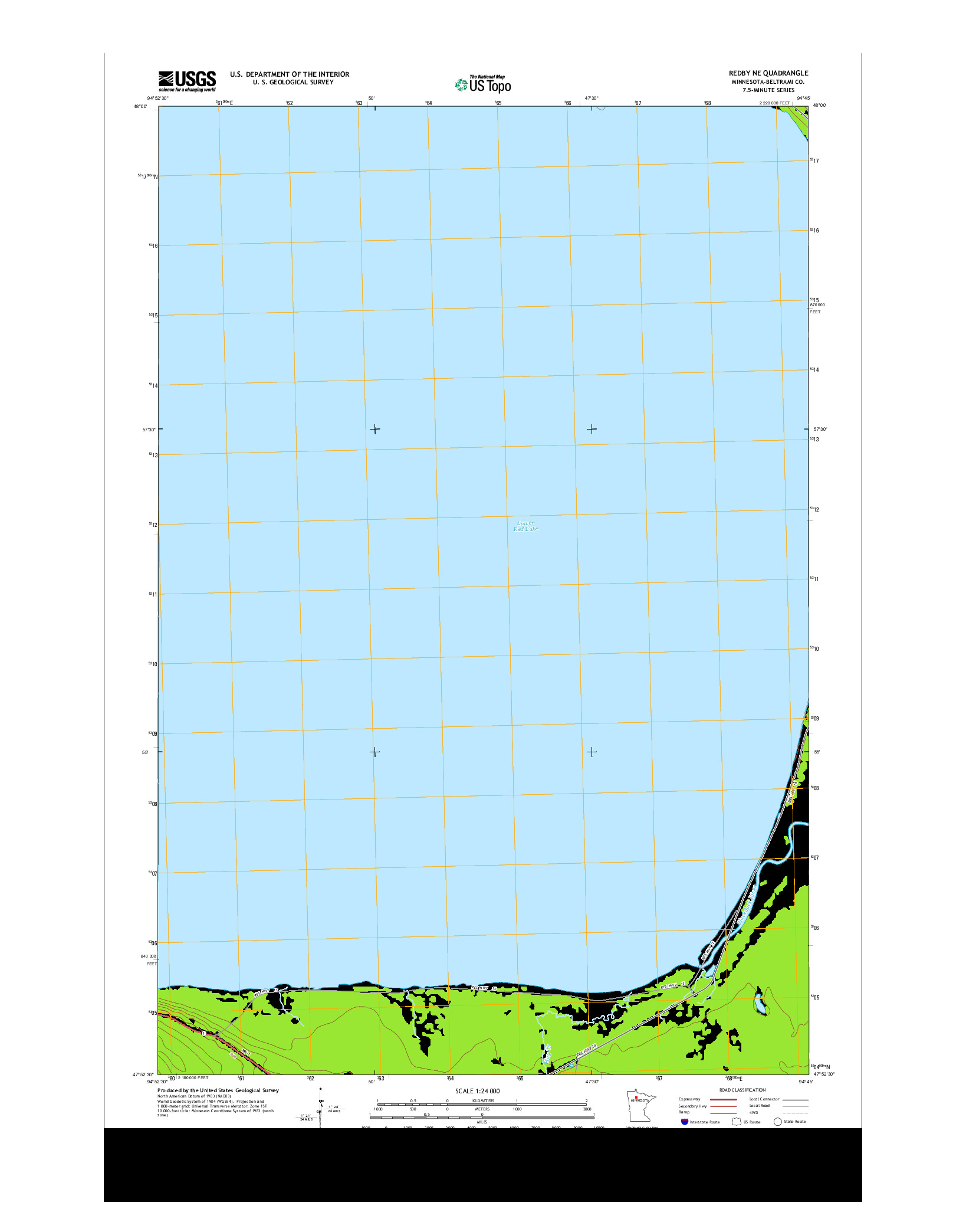 USGS US TOPO 7.5-MINUTE MAP FOR REDBY NE, MN 2013