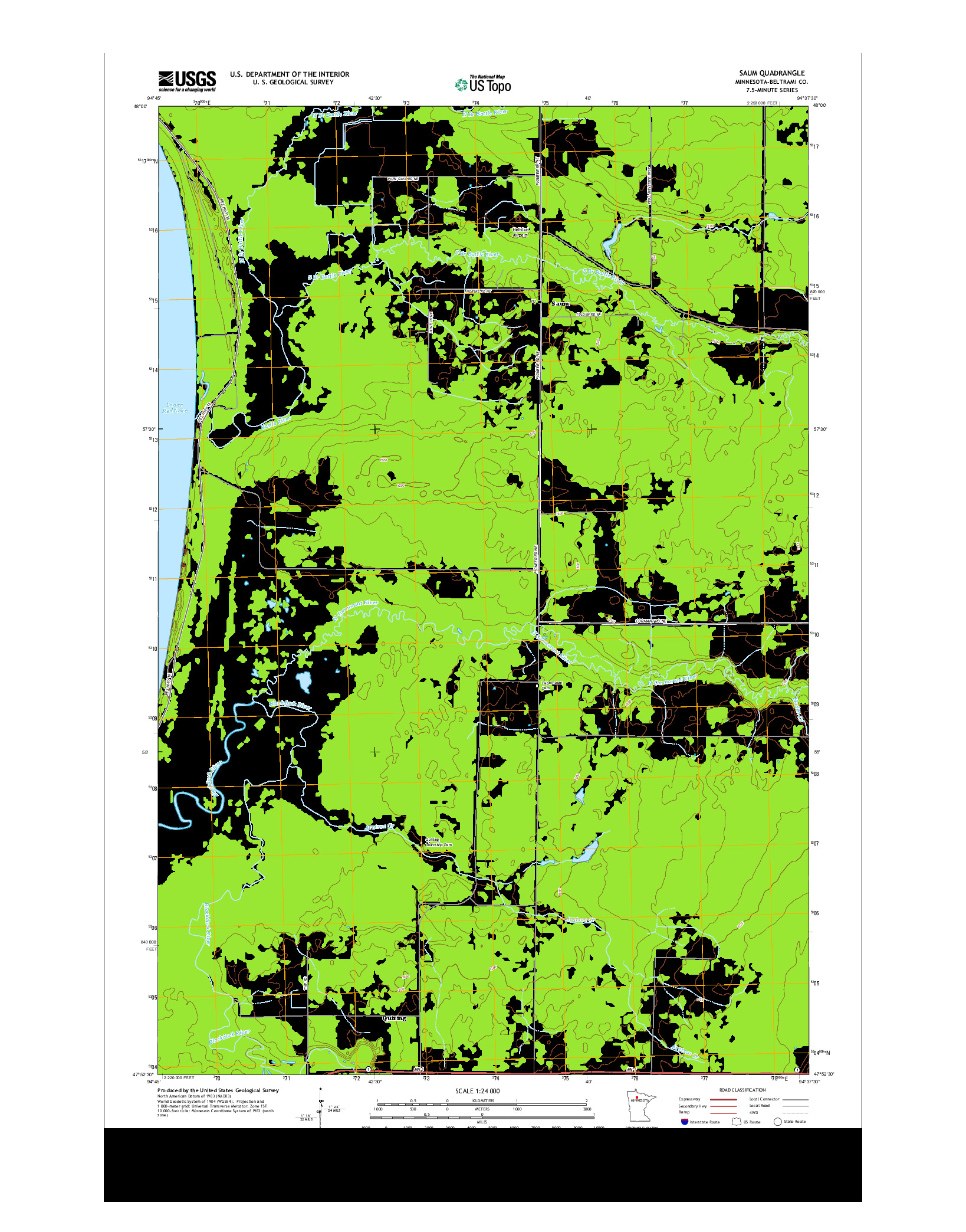 USGS US TOPO 7.5-MINUTE MAP FOR SAUM, MN 2013