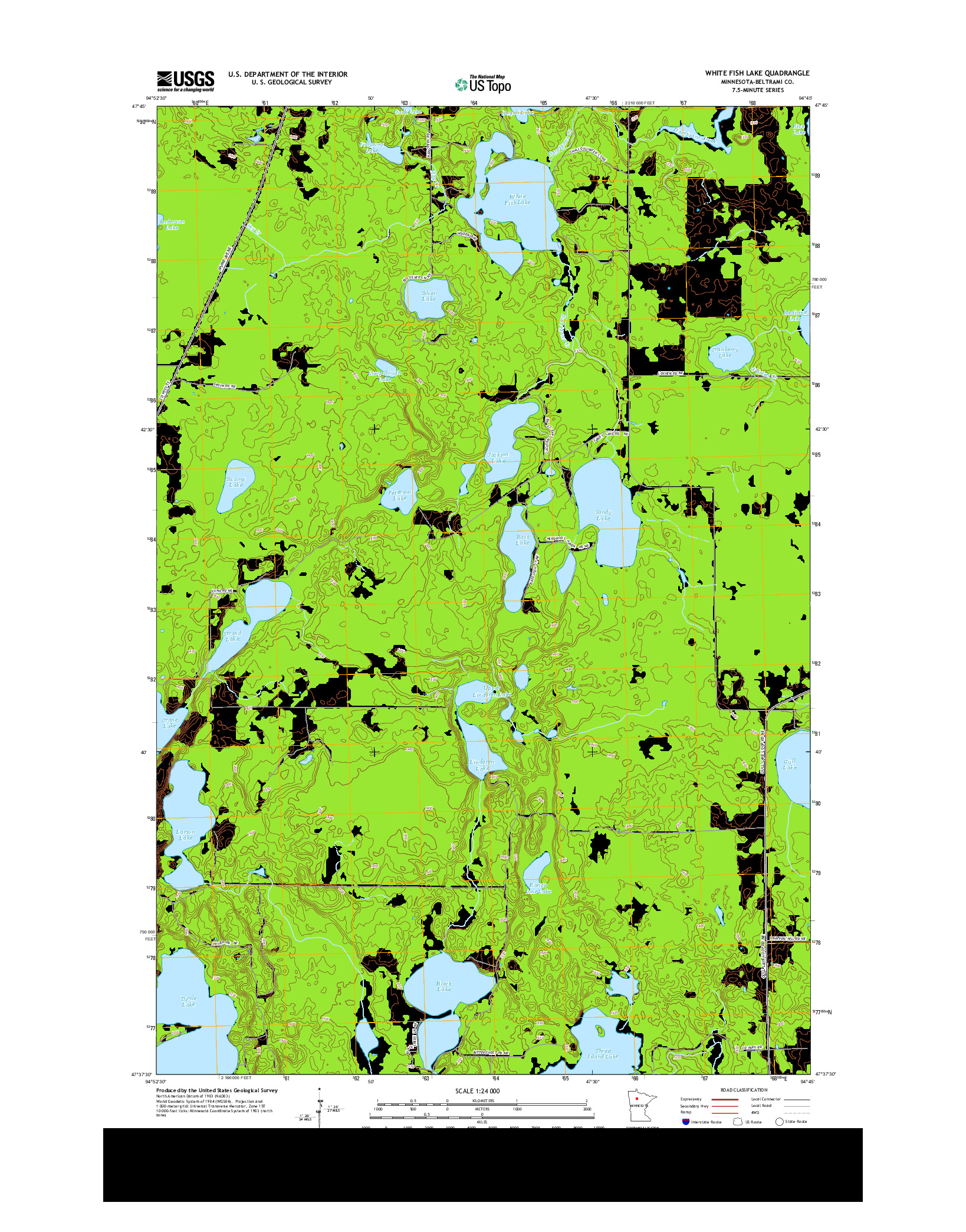 USGS US TOPO 7.5-MINUTE MAP FOR WHITE FISH LAKE, MN 2013