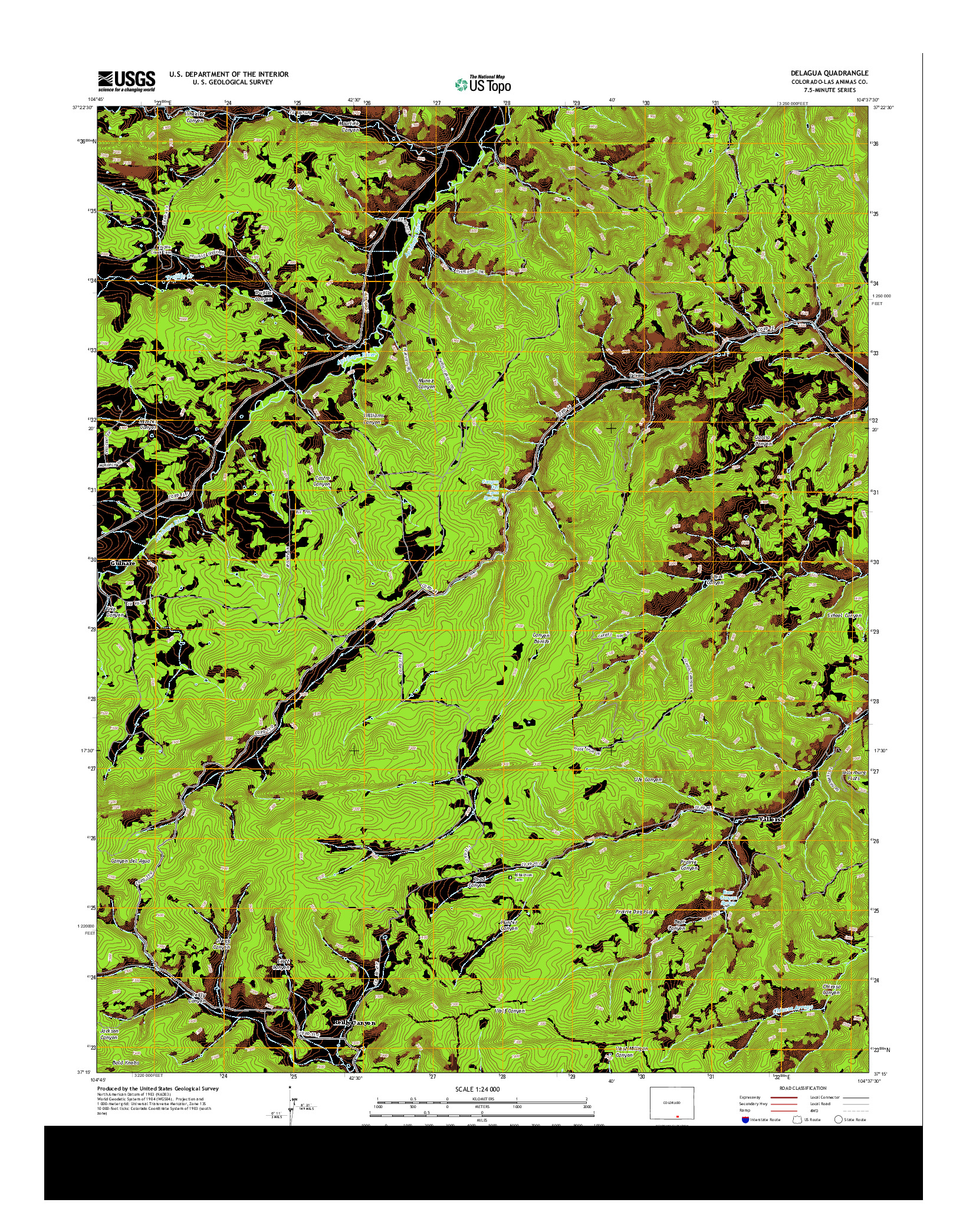 USGS US TOPO 7.5-MINUTE MAP FOR DELAGUA, CO 2013