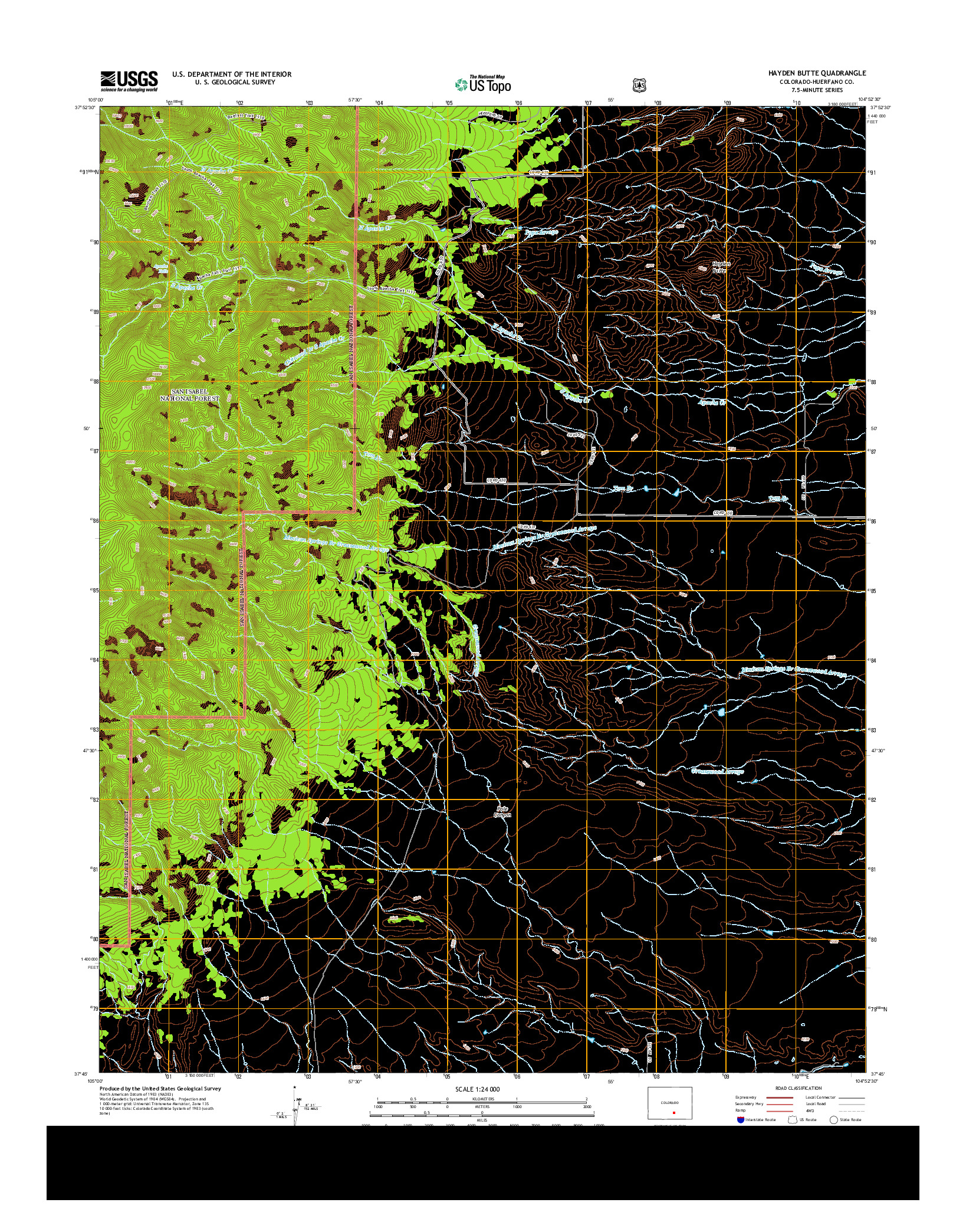 USGS US TOPO 7.5-MINUTE MAP FOR HAYDEN BUTTE, CO 2013