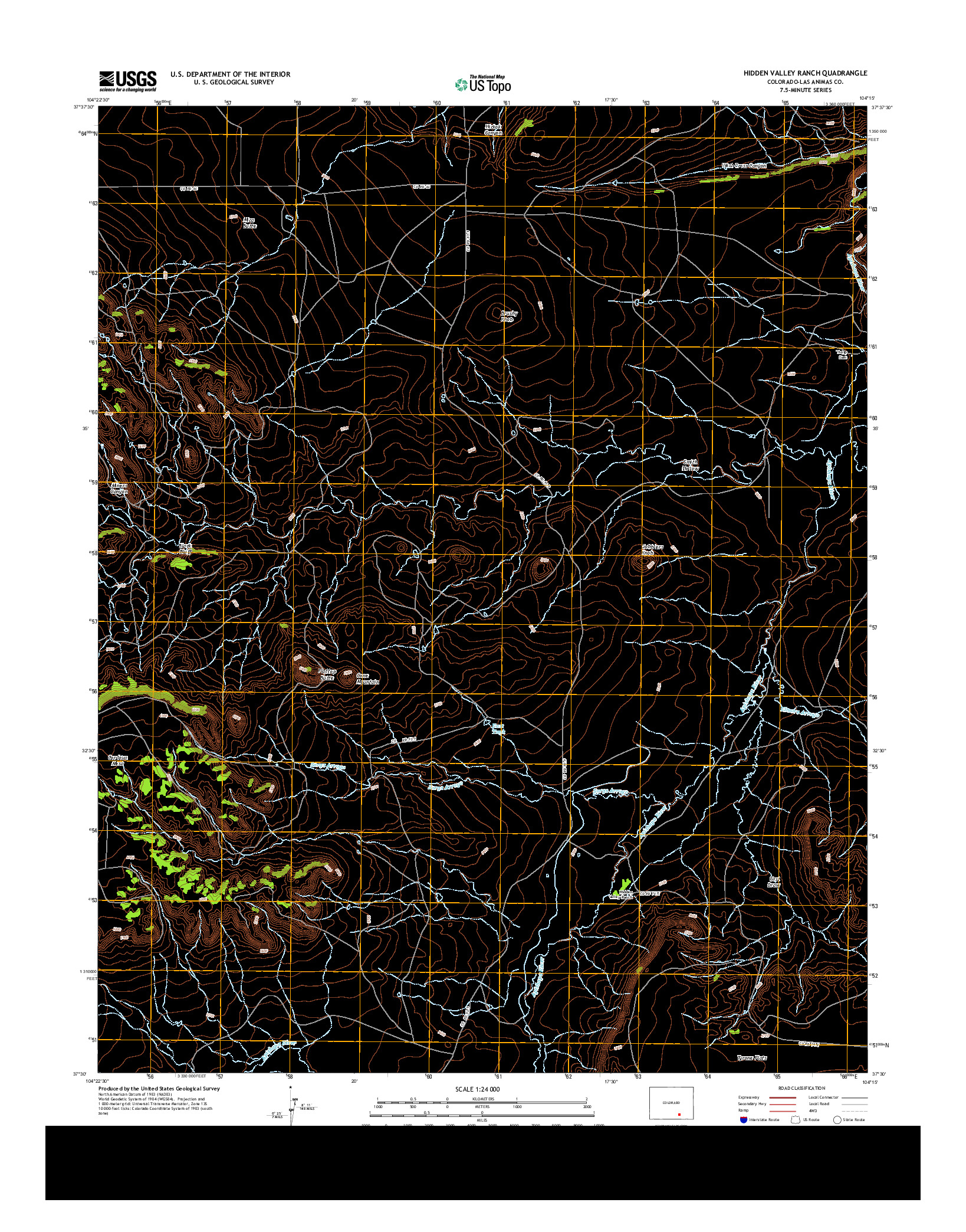 USGS US TOPO 7.5-MINUTE MAP FOR HIDDEN VALLEY RANCH, CO 2013