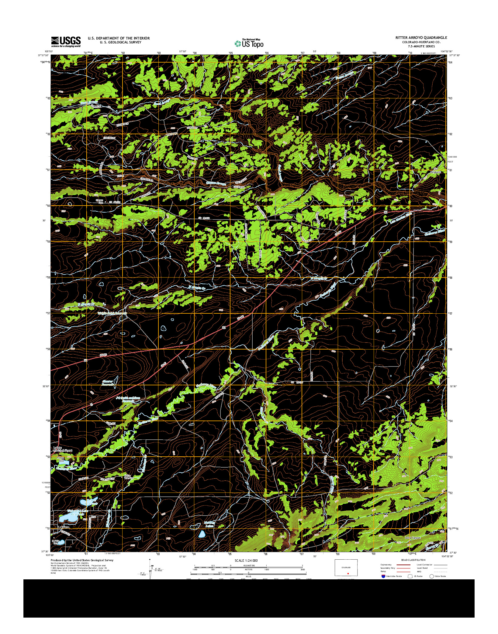 USGS US TOPO 7.5-MINUTE MAP FOR RITTER ARROYO, CO 2013