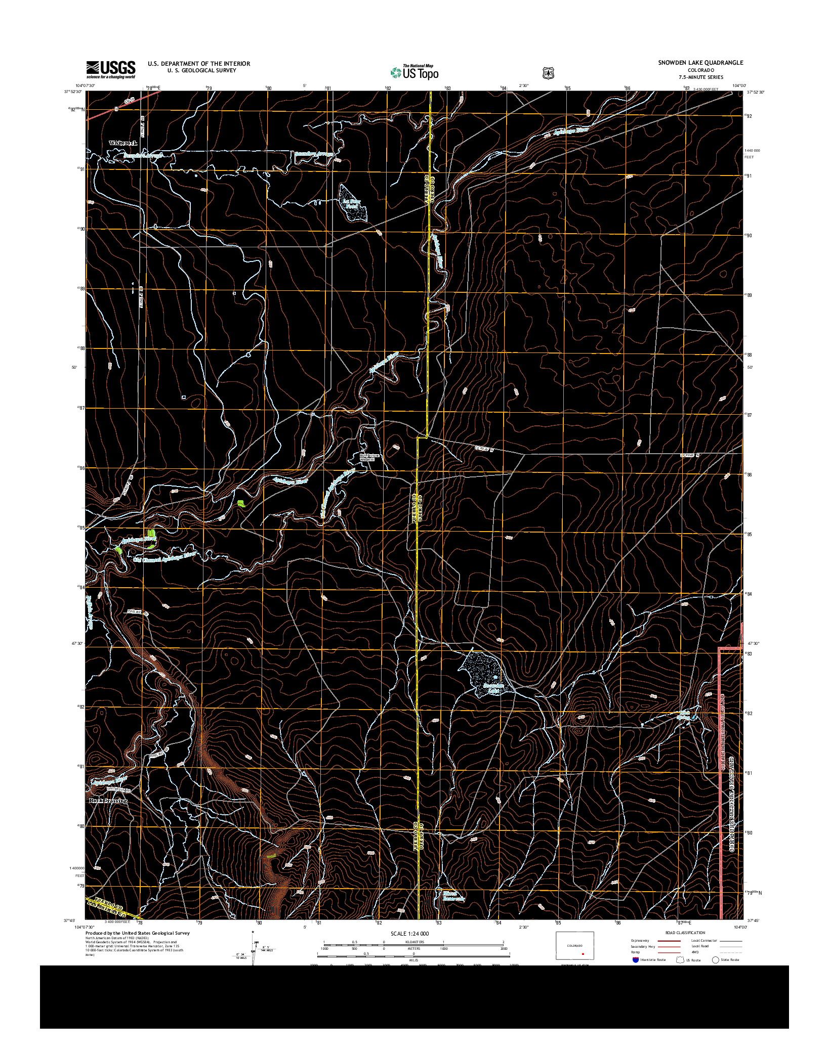 USGS US TOPO 7.5-MINUTE MAP FOR SNOWDEN LAKE, CO 2013