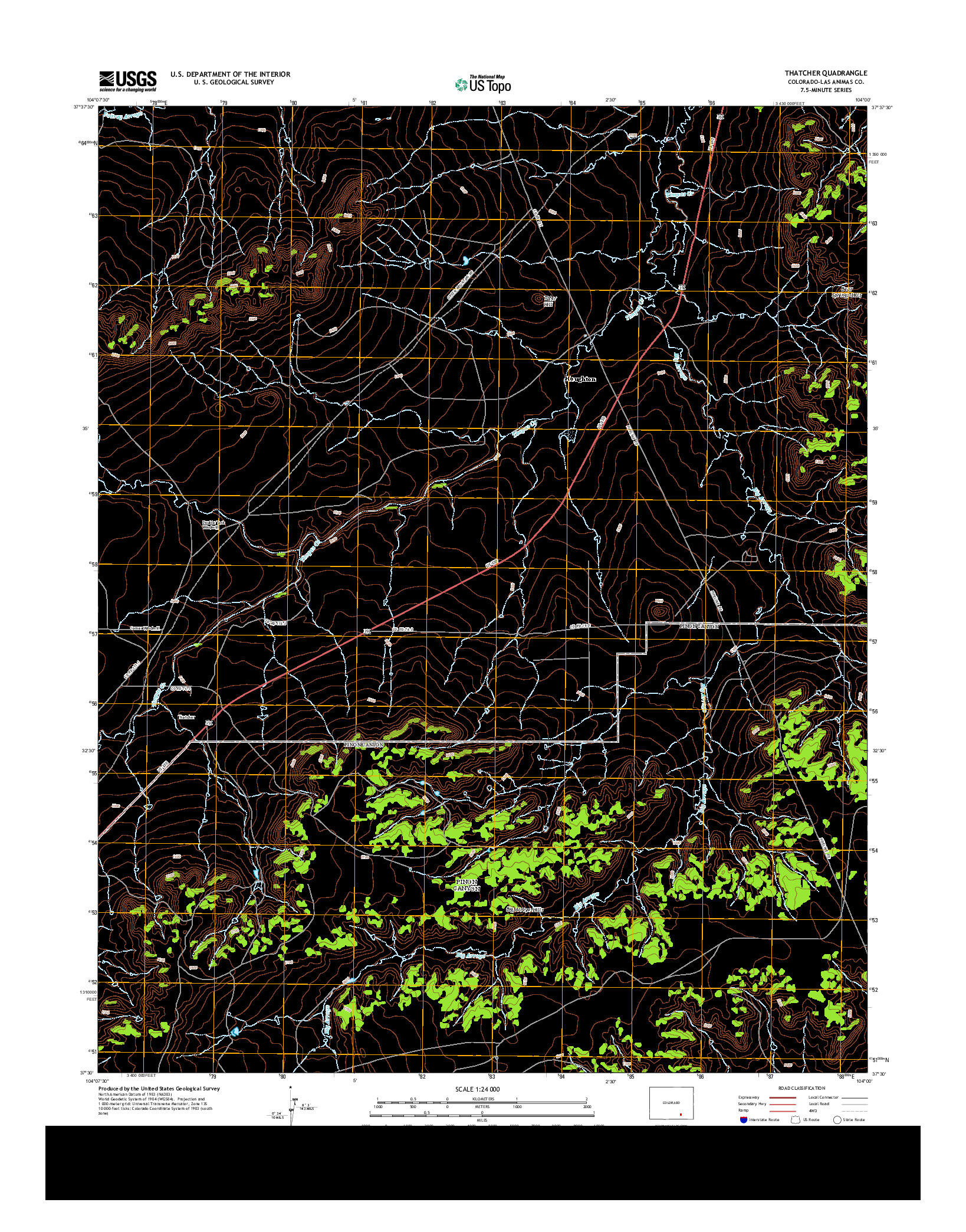 USGS US TOPO 7.5-MINUTE MAP FOR THATCHER, CO 2013