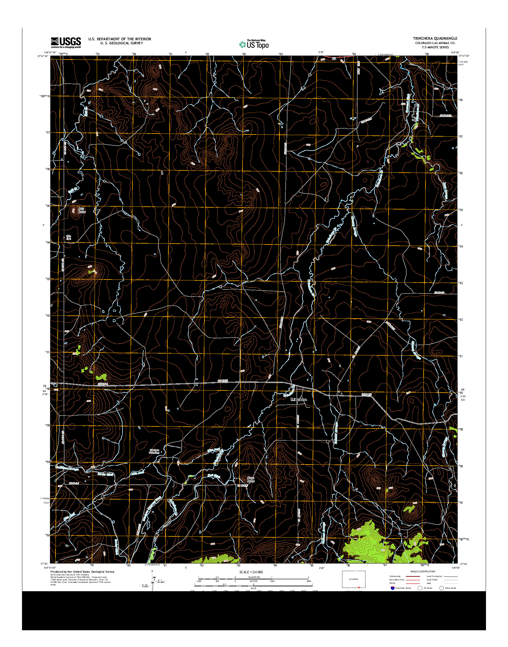 USGS US TOPO 7.5-MINUTE MAP FOR TRINCHERA, CO 2013