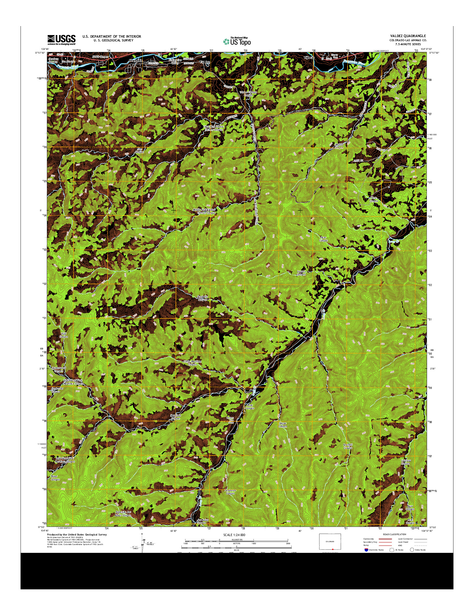 USGS US TOPO 7.5-MINUTE MAP FOR VALDEZ, CO 2013