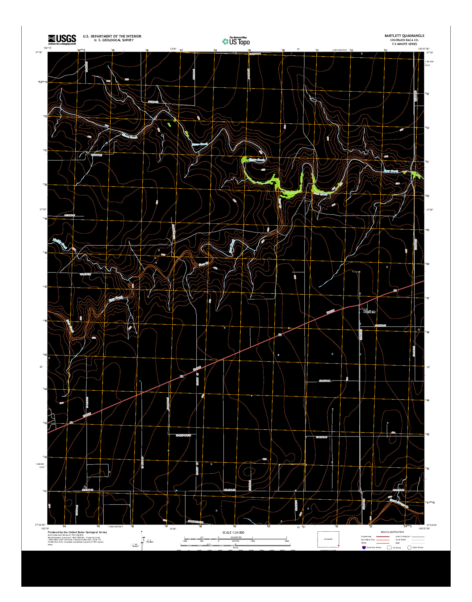 USGS US TOPO 7.5-MINUTE MAP FOR BARTLETT, CO 2013