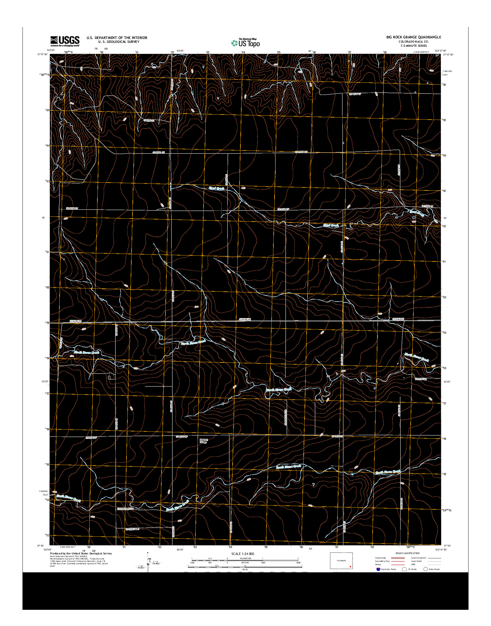 USGS US TOPO 7.5-MINUTE MAP FOR BIG ROCK GRANGE, CO 2013