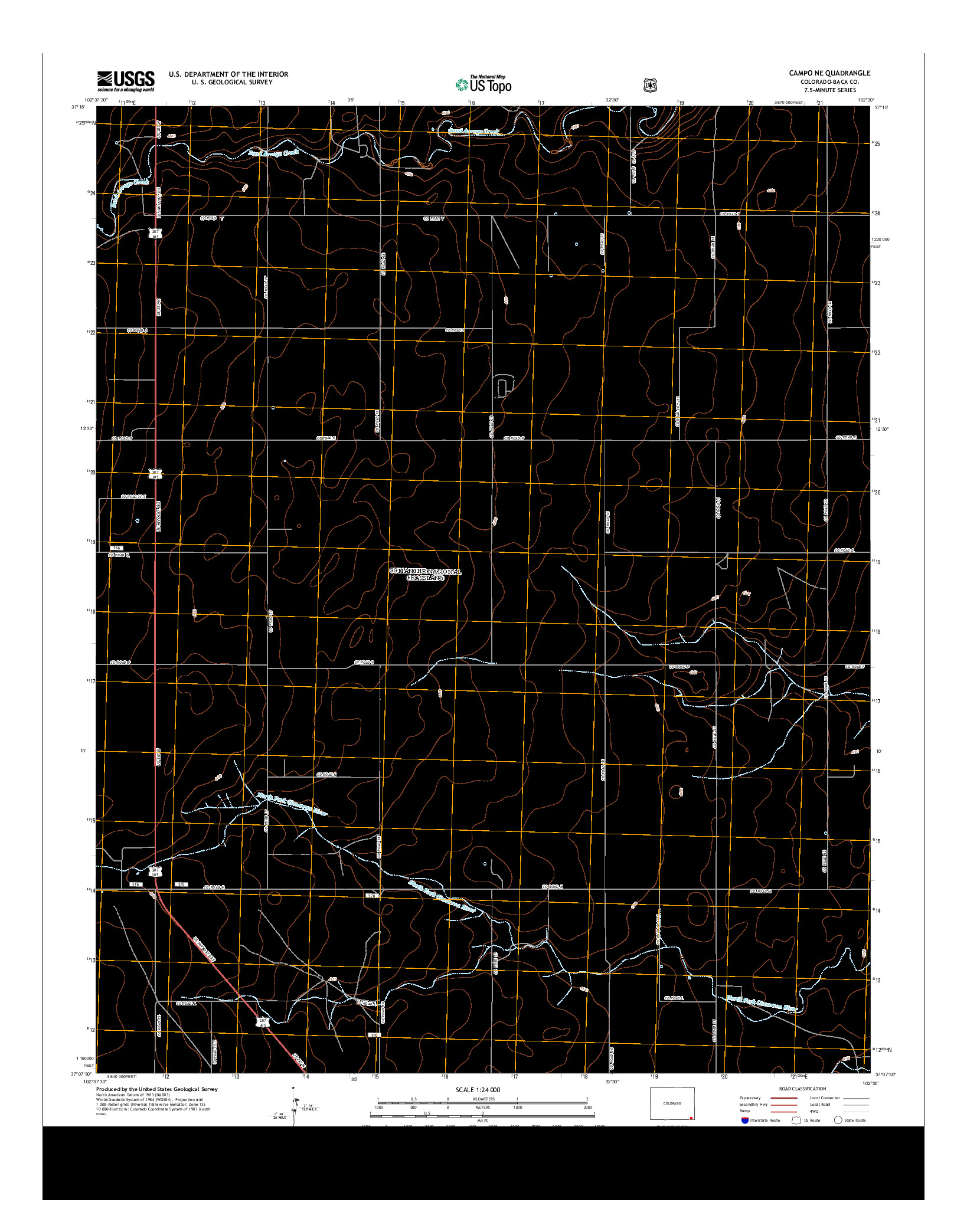 USGS US TOPO 7.5-MINUTE MAP FOR CAMPO NE, CO 2013
