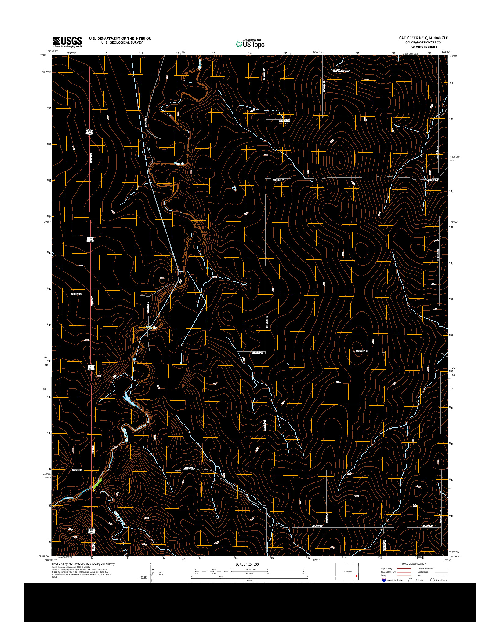 USGS US TOPO 7.5-MINUTE MAP FOR CAT CREEK NE, CO 2013