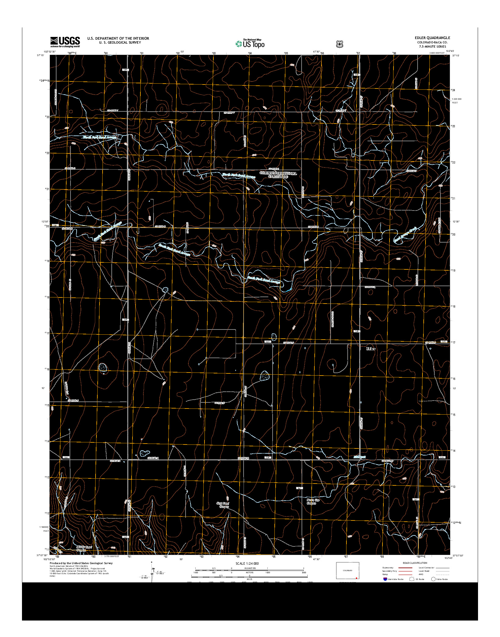 USGS US TOPO 7.5-MINUTE MAP FOR EDLER, CO 2013