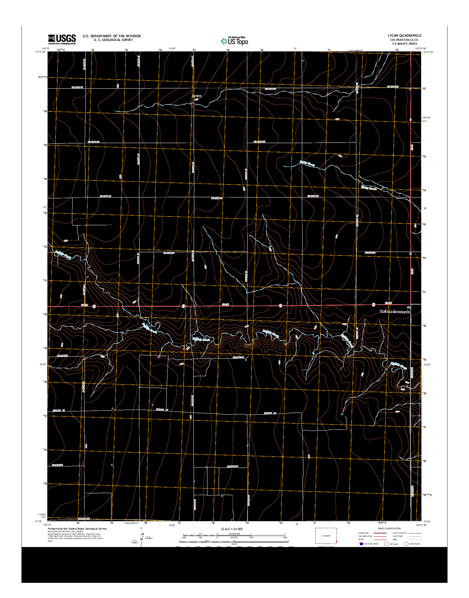 USGS US TOPO 7.5-MINUTE MAP FOR LYCAN, CO 2013