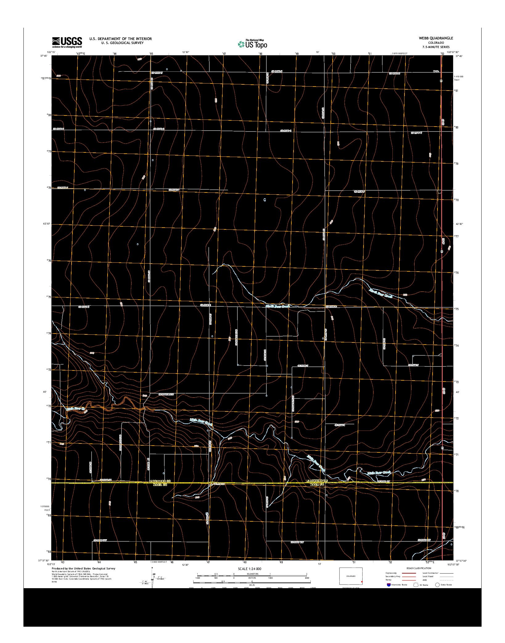 USGS US TOPO 7.5-MINUTE MAP FOR WEBB, CO 2013