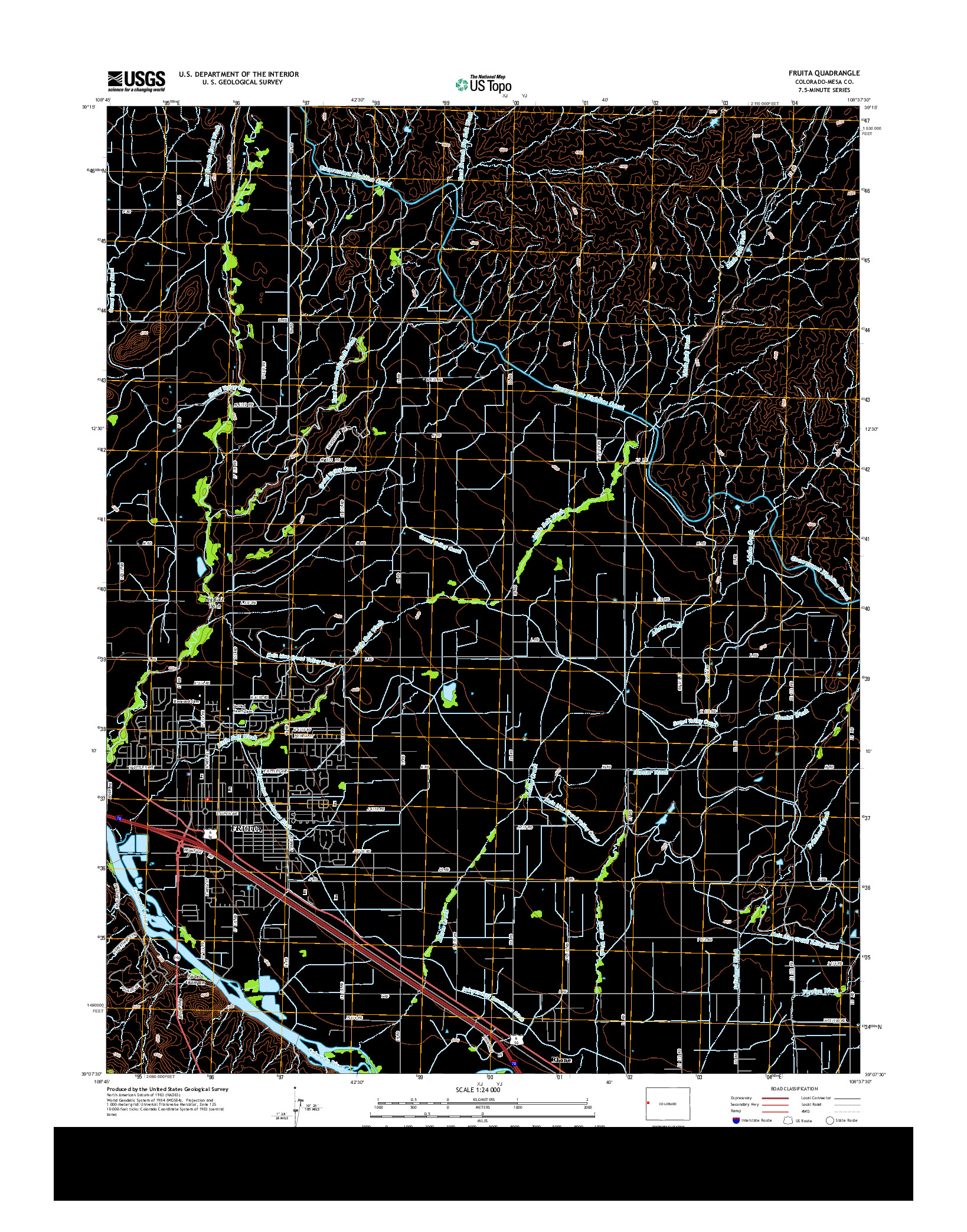 USGS US TOPO 7.5-MINUTE MAP FOR FRUITA, CO 2013